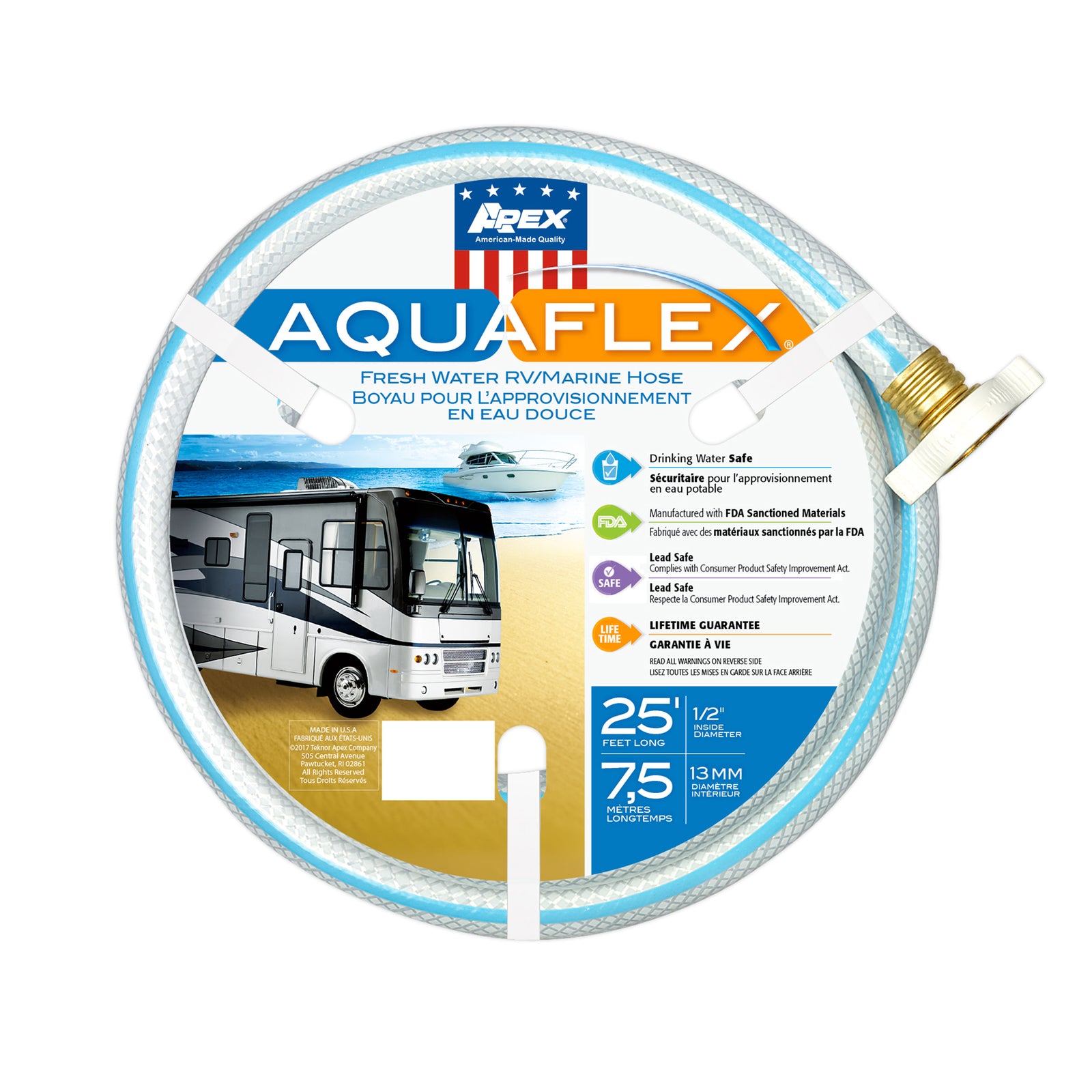 Teknor Apex 8503-25 AquaFlex RV/Marine Hose - 5/8" x 25', White