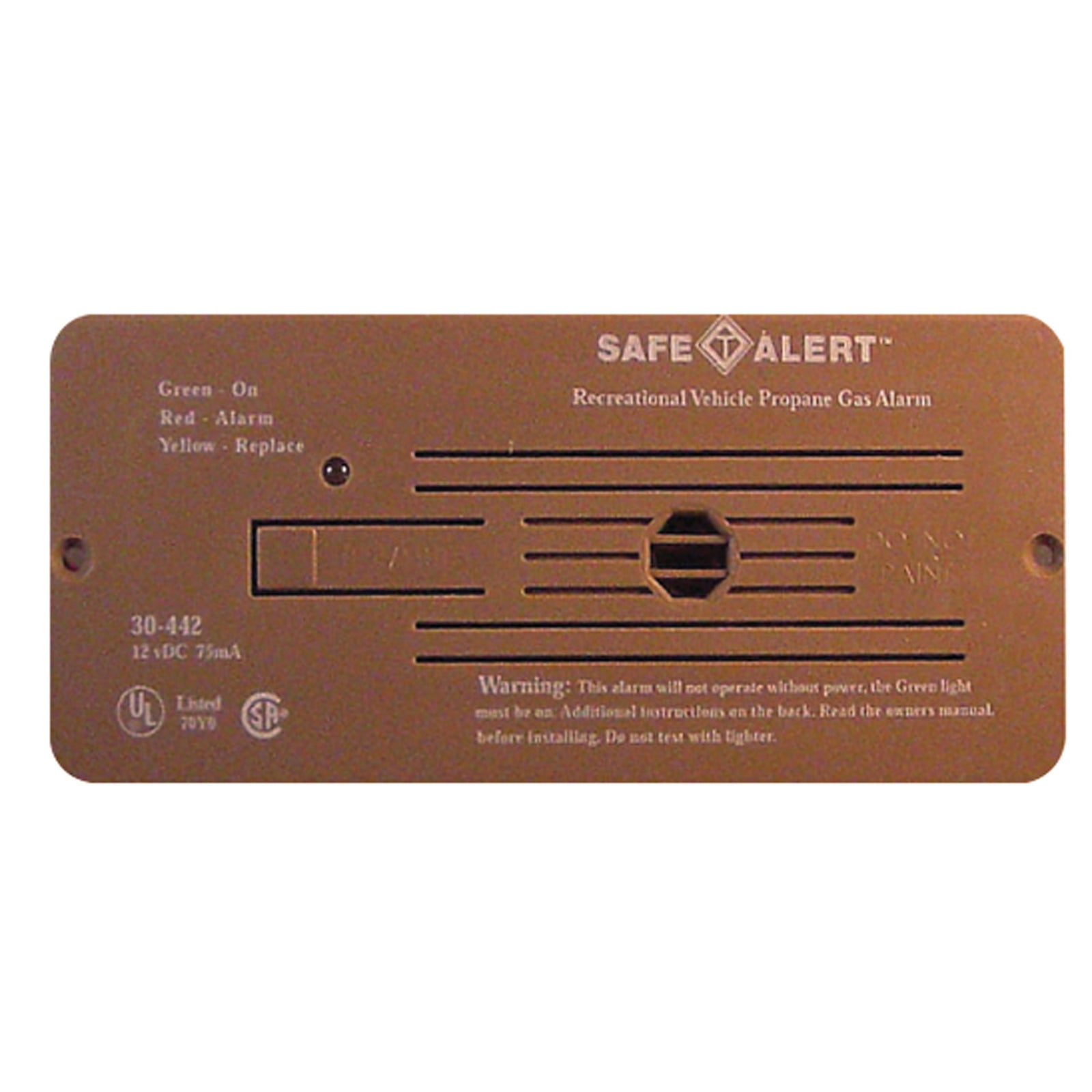 Safe-T-Alert 30-441-P-BL Classic Propane/LP Gas Alarm - 12V, 30 Series Surface Mount, Black