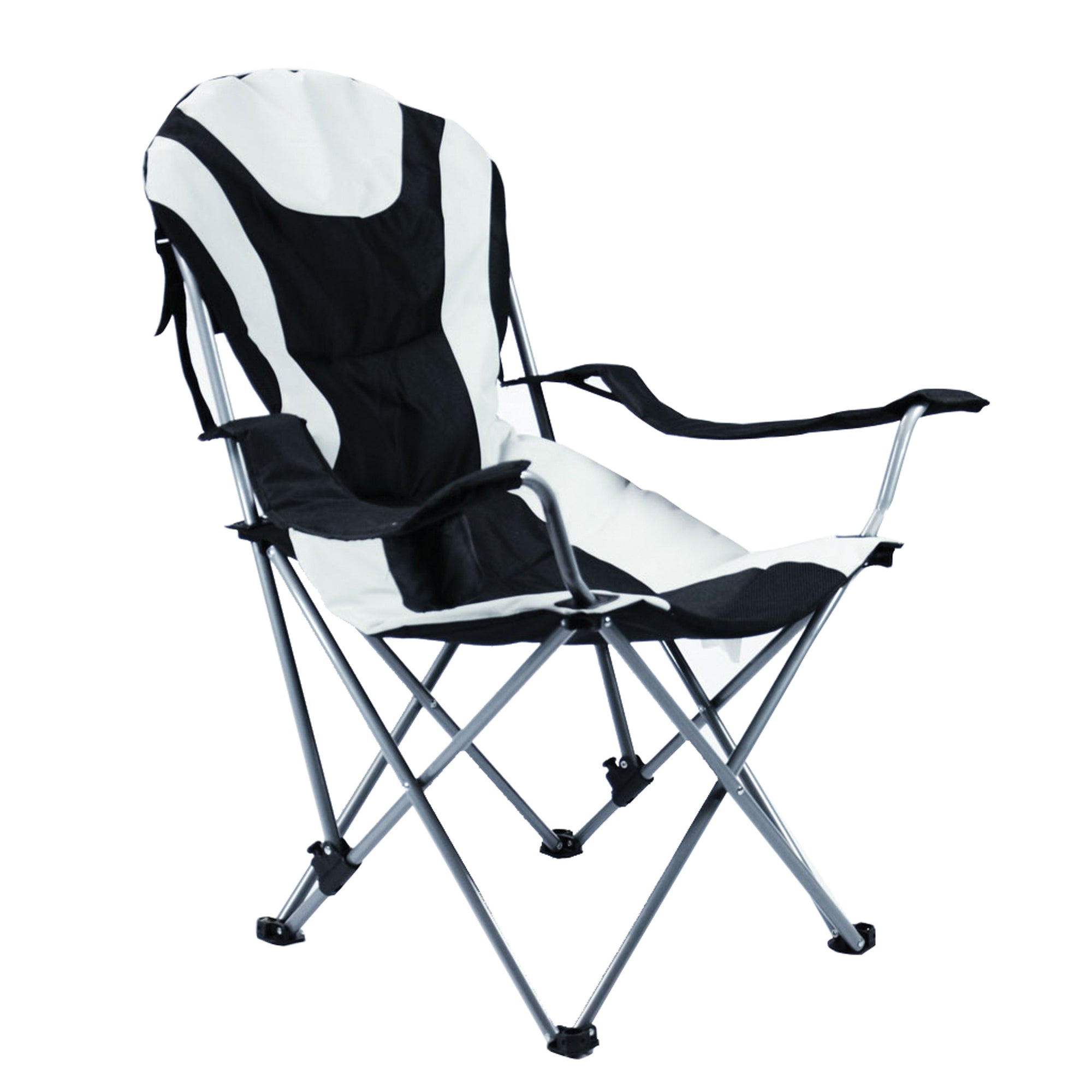 Ming's Mark 36028 Foldable Reclining Camp Chair - Black / Gray
