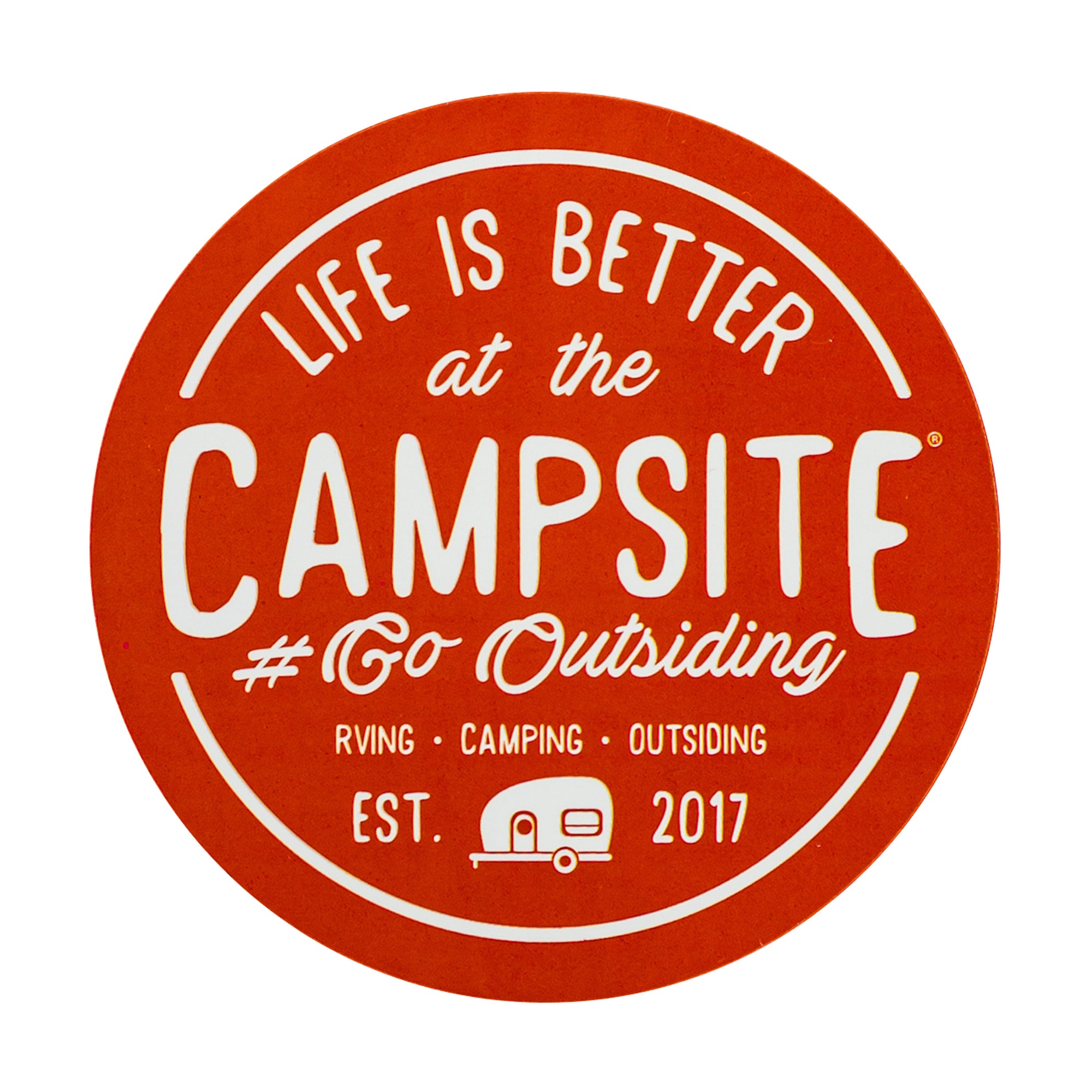 Camco 53253 "Life is Better at the Campsite" RV Decal - Red