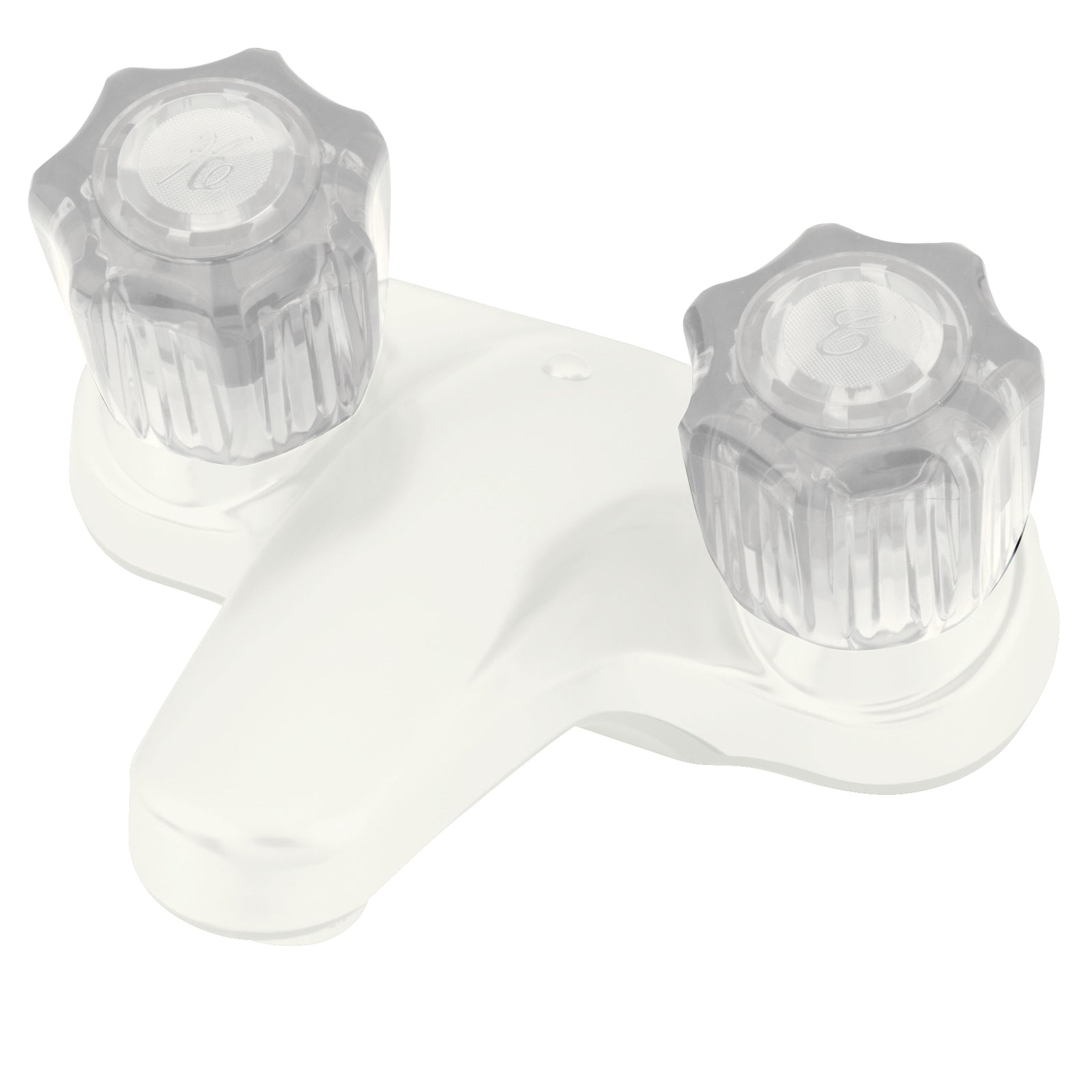 Empire Faucets U-YJW77W 4" Non-Metallic Lavatory Faucet with Crystal or Smoked Handles - White