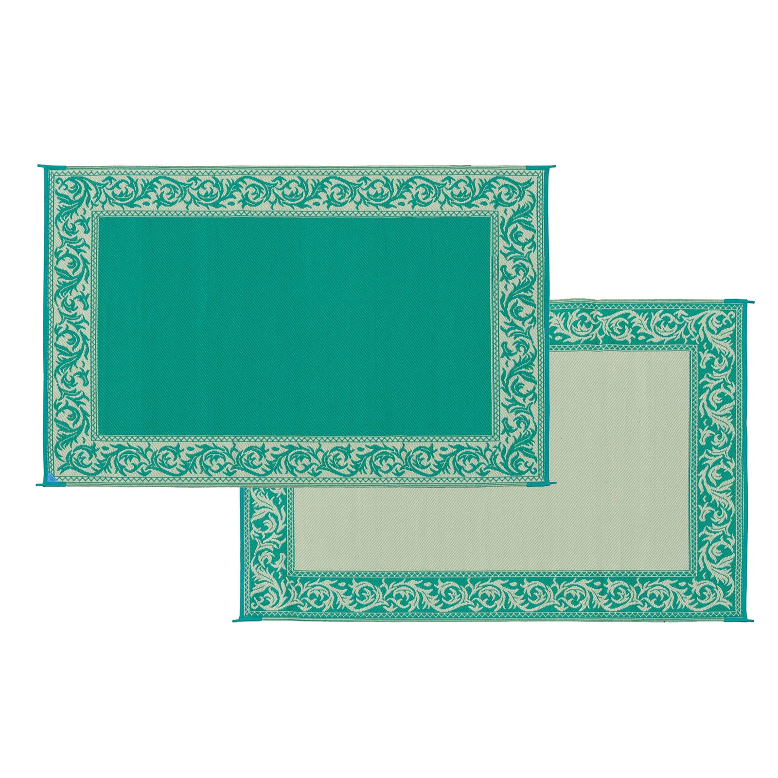 Ming's Mark RA4 Stylish Camping Reversible Classical Patio Mat - 9' x 12', Green/Beige