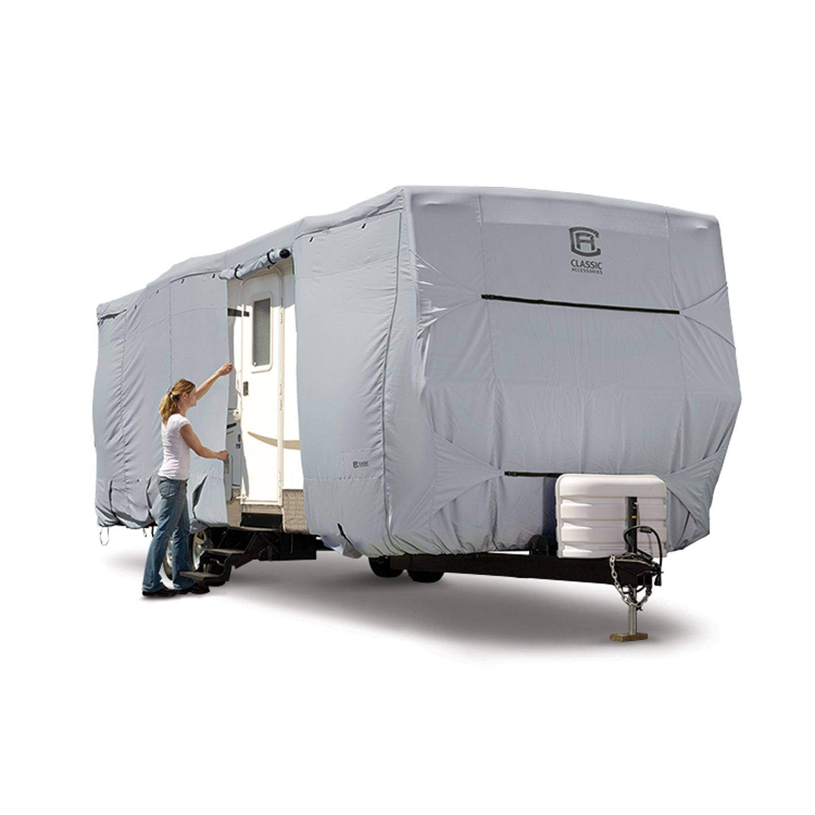 Classic Accessories 80-327-221001-RT PermaPRO Travel Trailer RV Cover - 38' to 40' x 124"