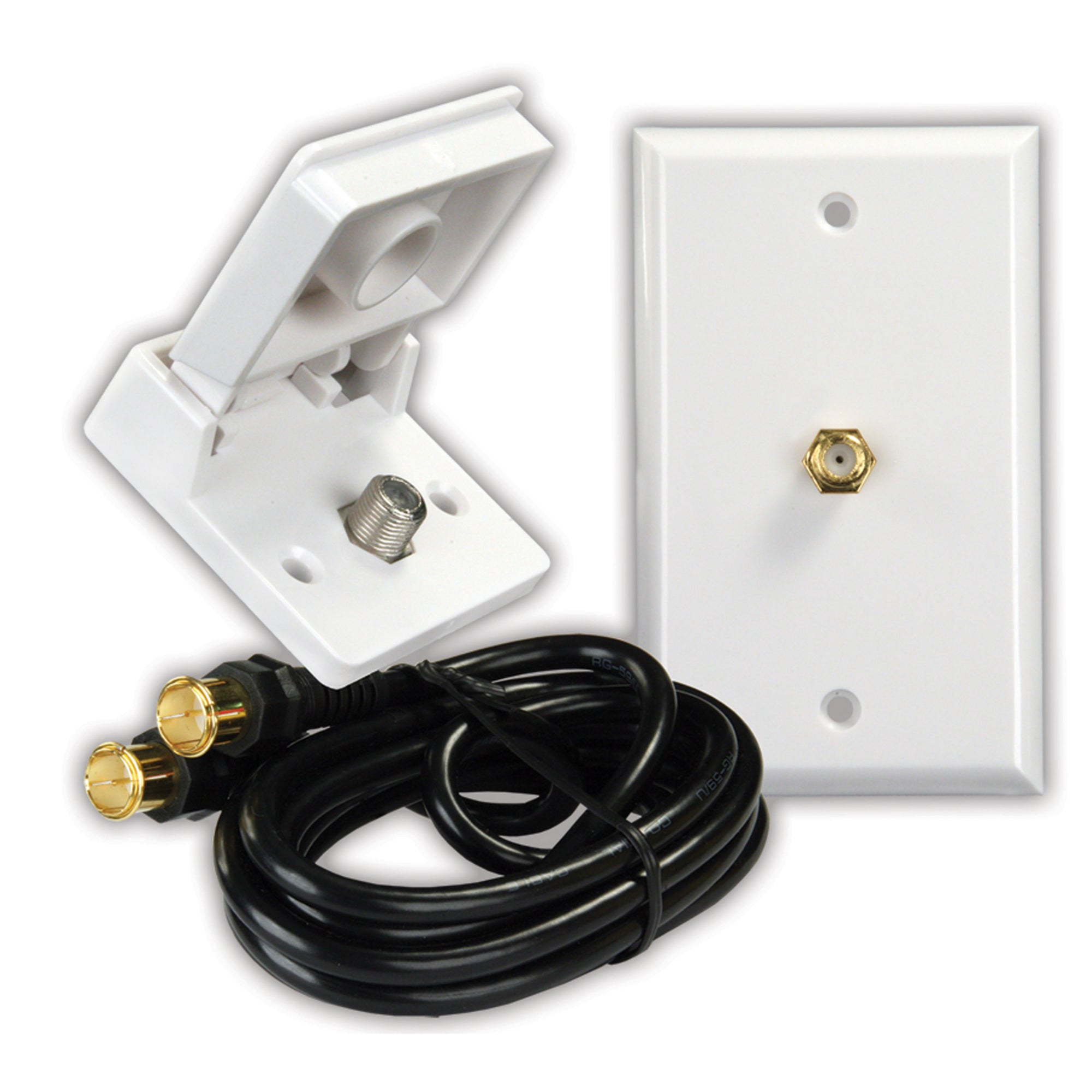JR Products 47815 Interior/Exterior Cable TV Installation Kit - White
