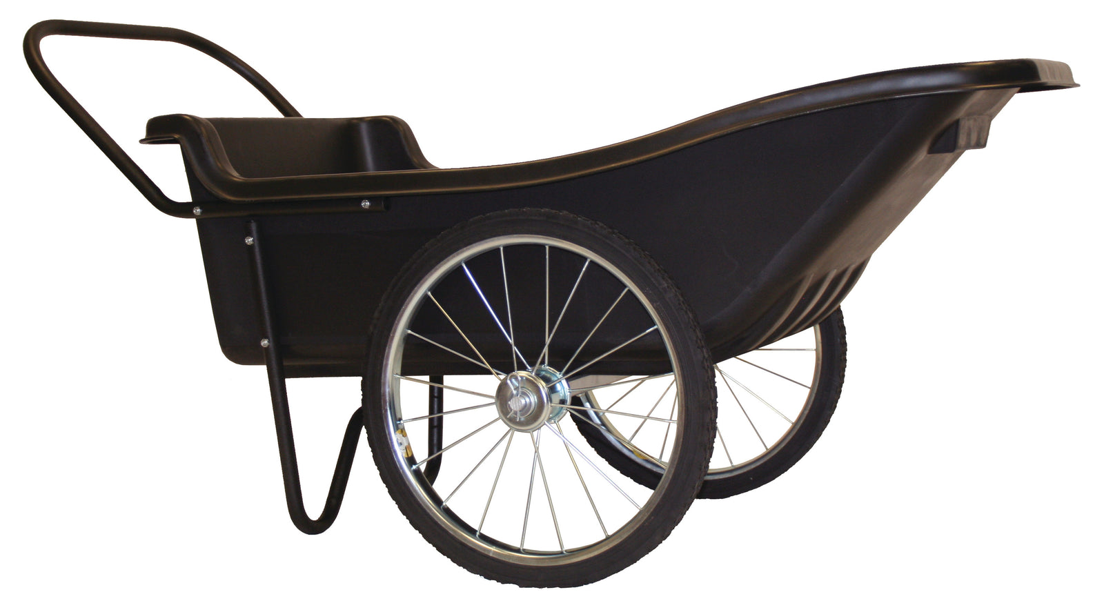 Polar Trailer 8376 10 Cubic Foot Heavy Duty Utility Outdoor Yard Garden Cart Wheelbarrow Utility Cart with Handle and Solid Rubber 20 Inch Wheels - Black