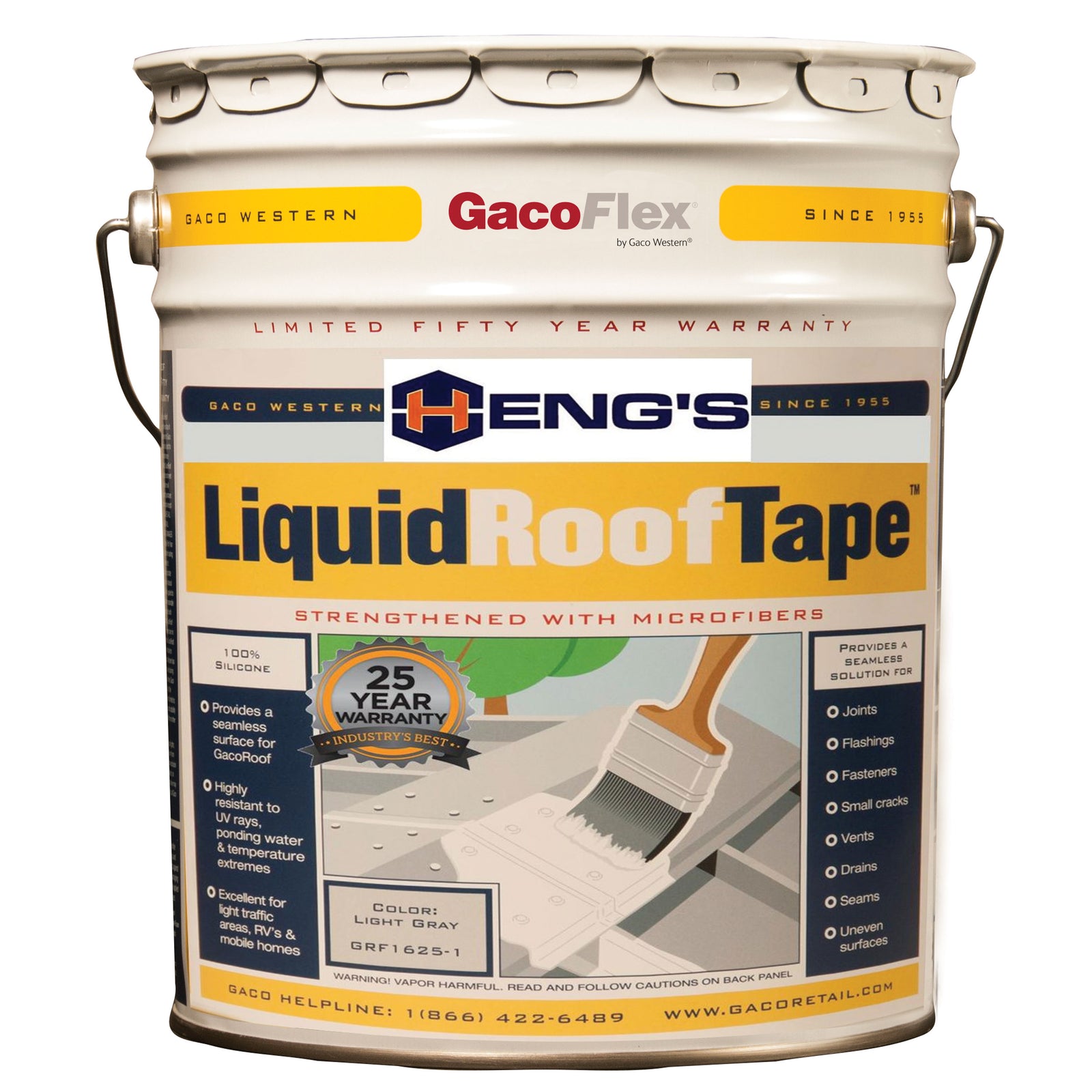 Heng's HGF1625-5 Gaco LiquidRoofTape - 5 Gallon