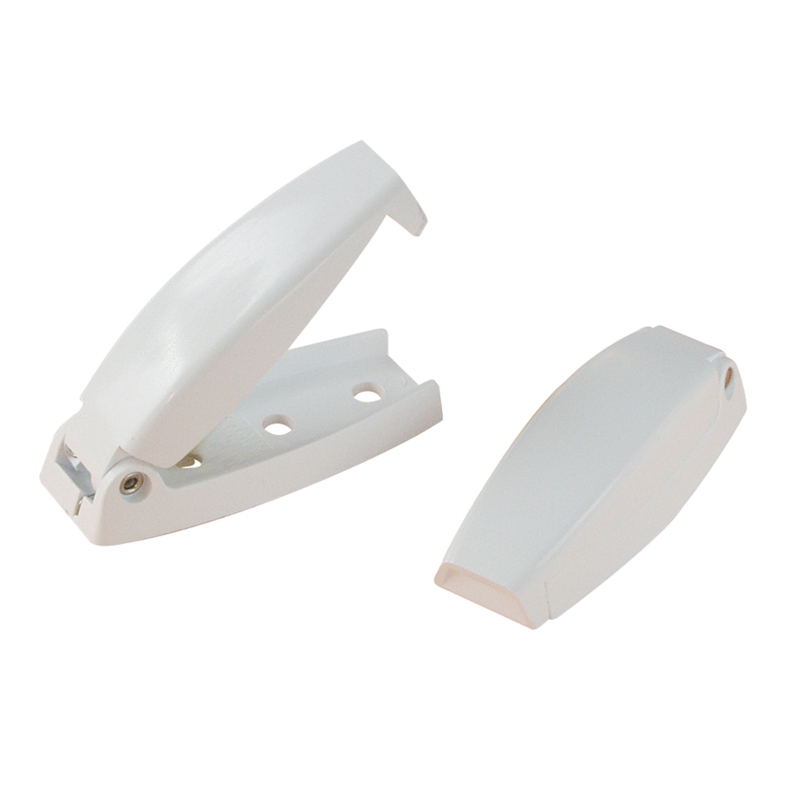 RV Designer E211 Rounded Baggage Door Catch - White, Set of 2