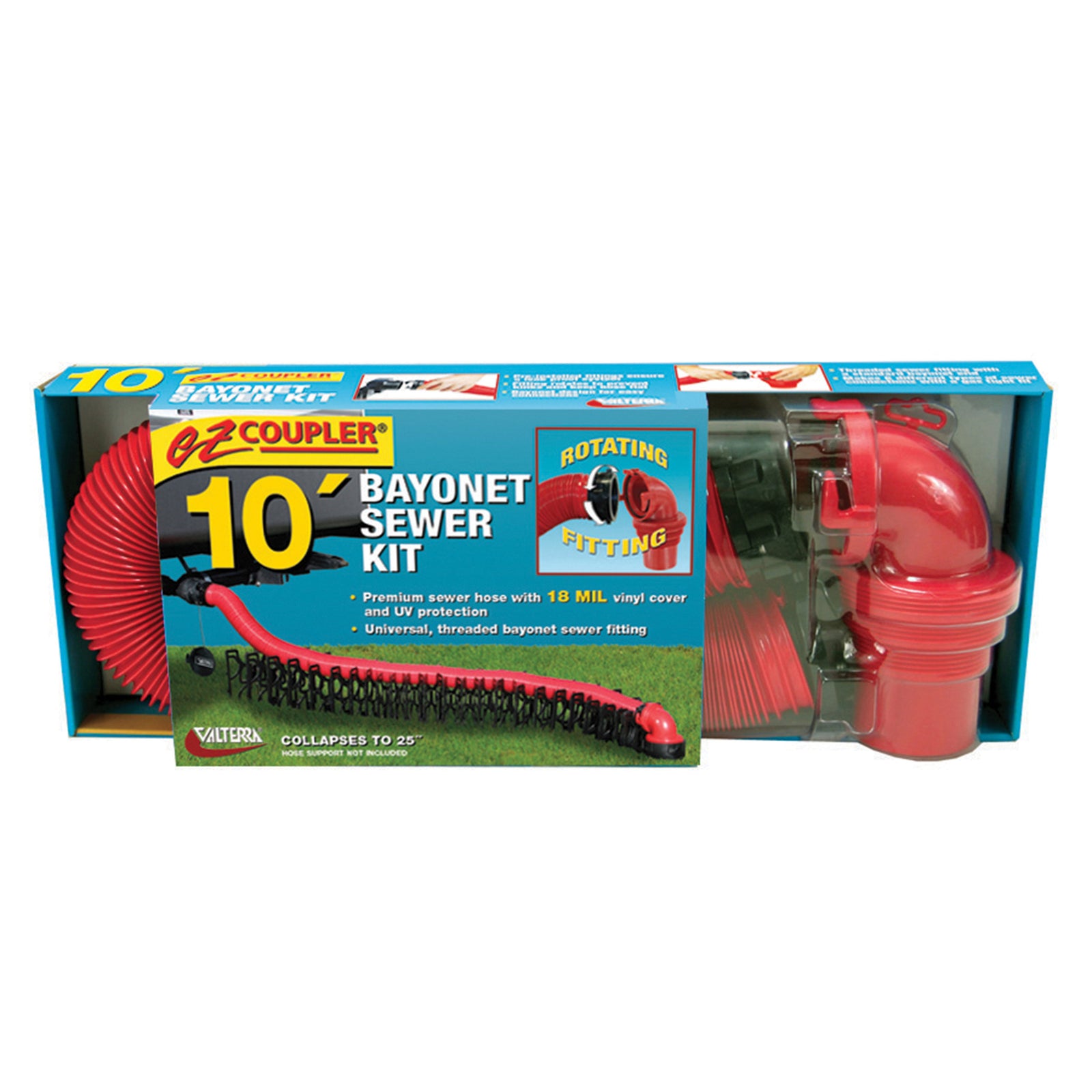 Valterra D04-0114 EZ Coupler Bayonet Sewer Hose Kit - 10'