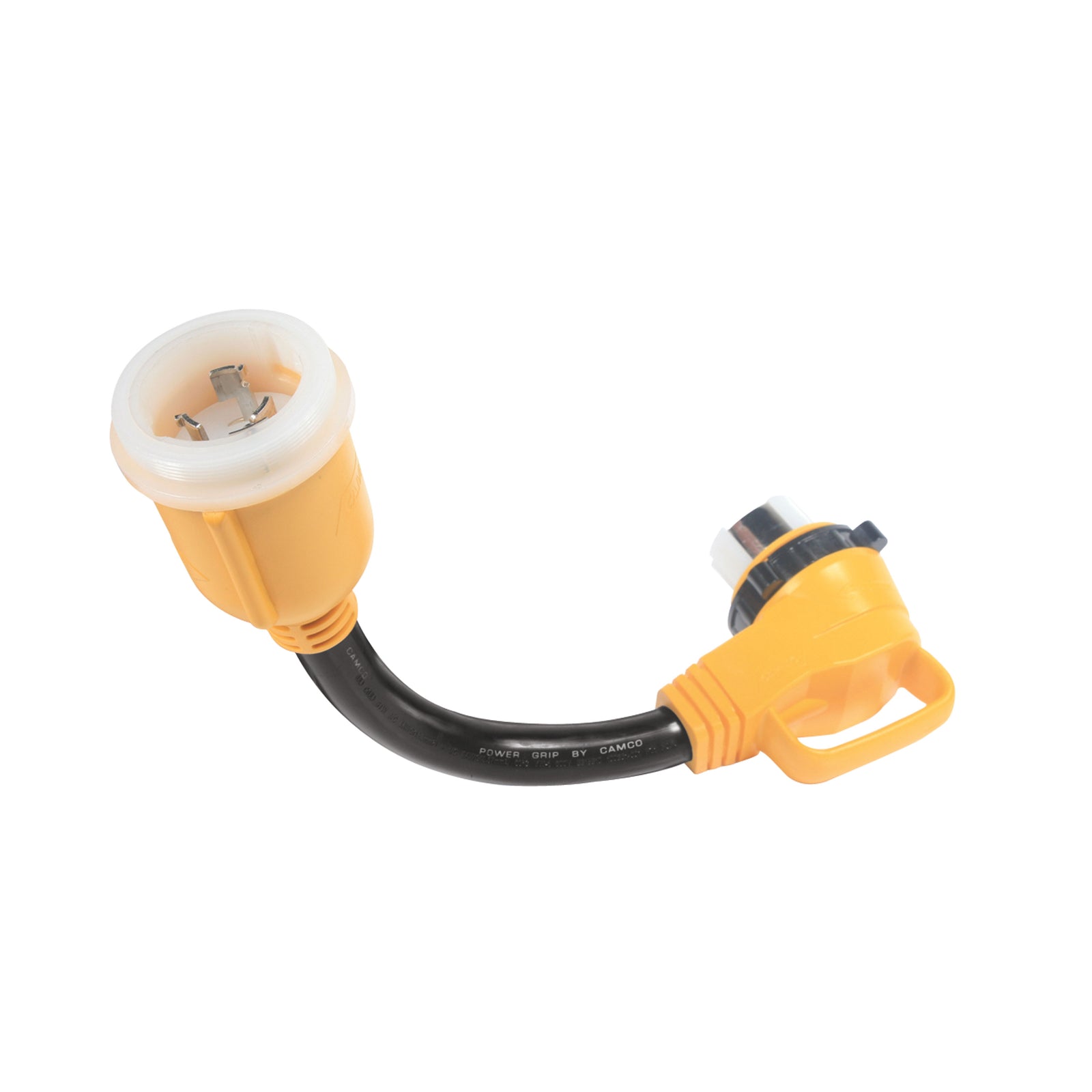 Camco 55572 50A Powergrip Locking Electrical Adapter - 90°, 18"