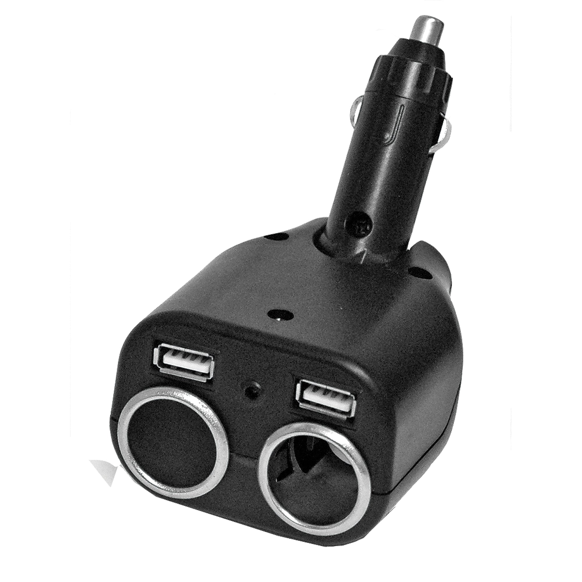 Prime Products 08-5048 12V Adapter with Dual Outlets and USB Ports