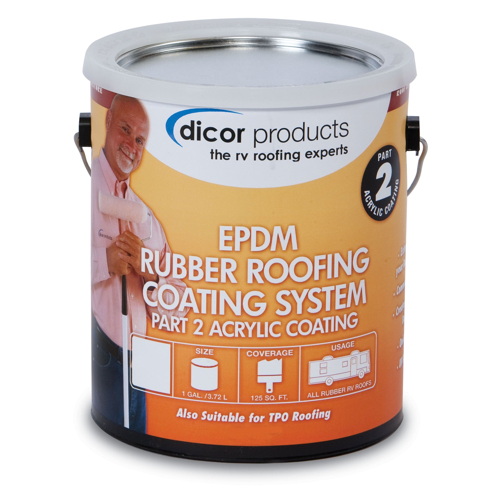 Dicor RP-CRCT-1 EPDM Roof Acrylic Coating - 1 Gallon, Tan