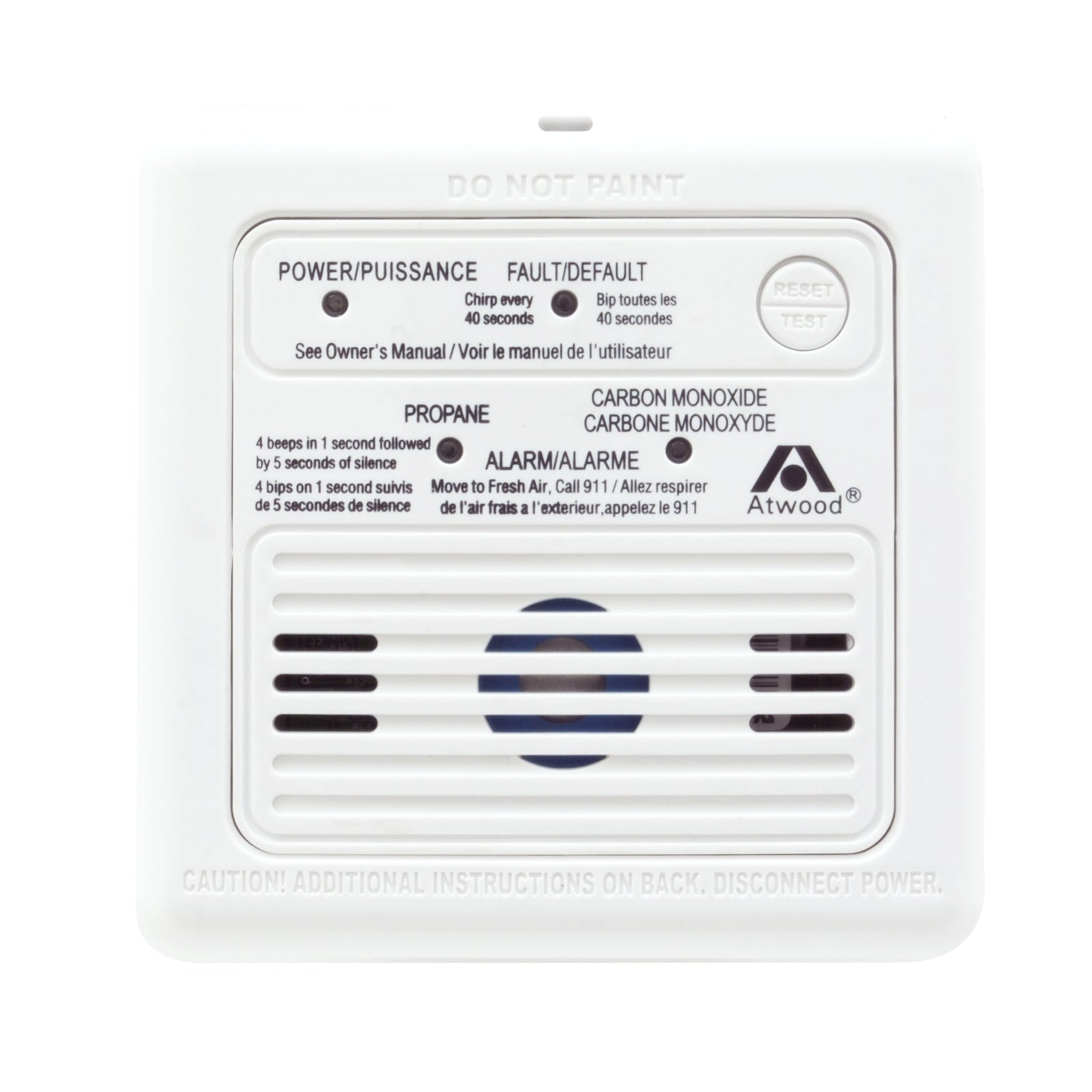 Atwood 36681 RV Carbon Monoxide and Propane Gas Detector - 12V, White