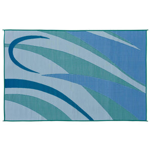 Ming's Mark GC3 Stylish Camping Reversible Graphic Patio Mat - 8' x 20', Blue/Green