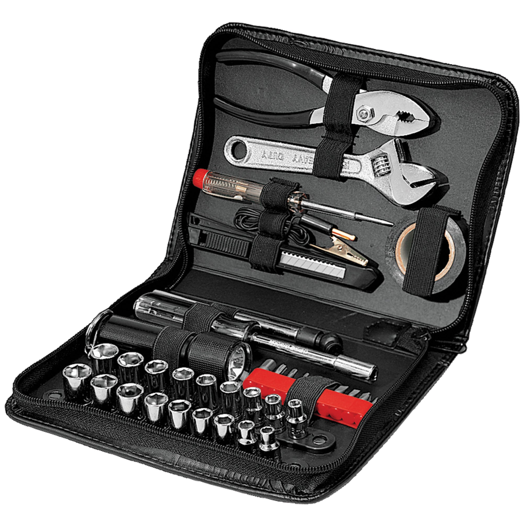 Wilmar W1197 Compact Automotive Tool Kit with Zipper Case - 38 Piece