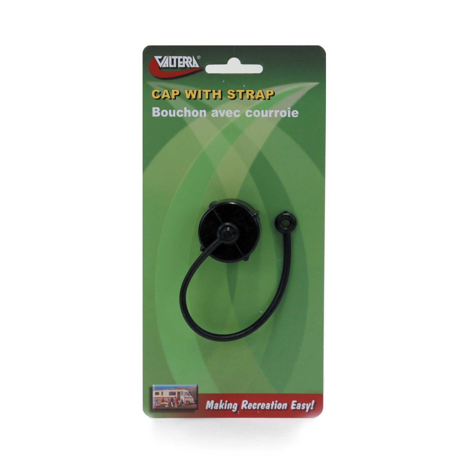 Valterra T1020-1DVP EZ Coupler Hose Cap with Strap - 3/4", Black