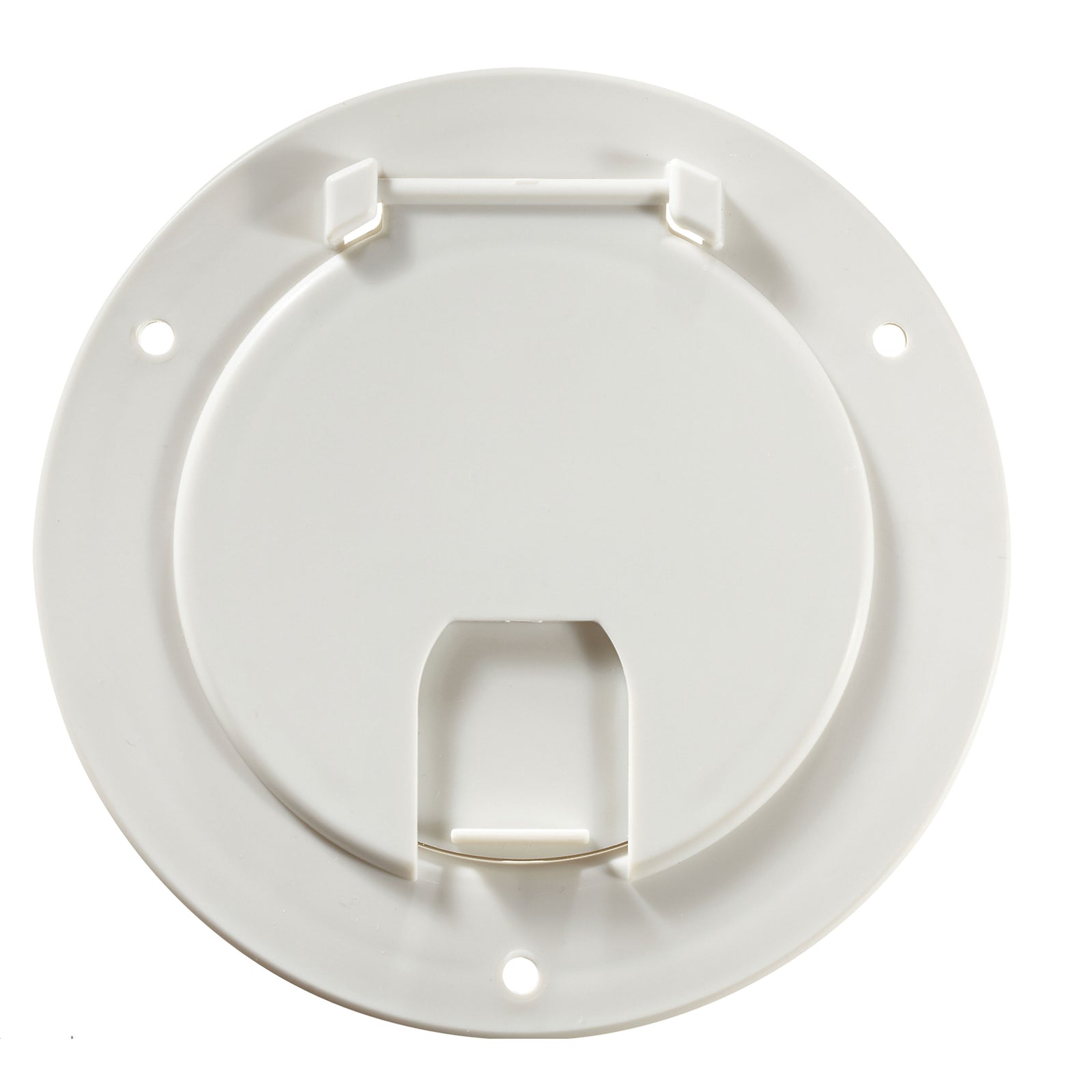 RV Designer B110 Round Deluxe Cable Hatch - Polar White, 5.2" x 2.6"