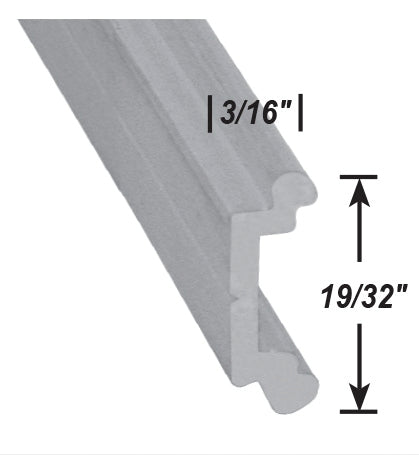 AP Products 021-58203-12 Aluminum Base Rail Trim with Insert Slot - Mill, 12'