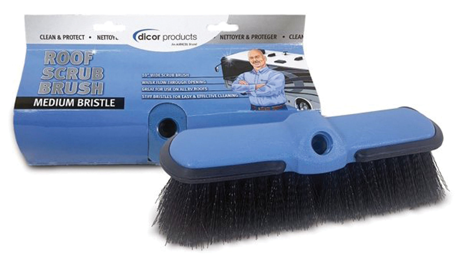 Dicor CP-MB10R Roof Scrub Brush, Medium Bristle - 10"