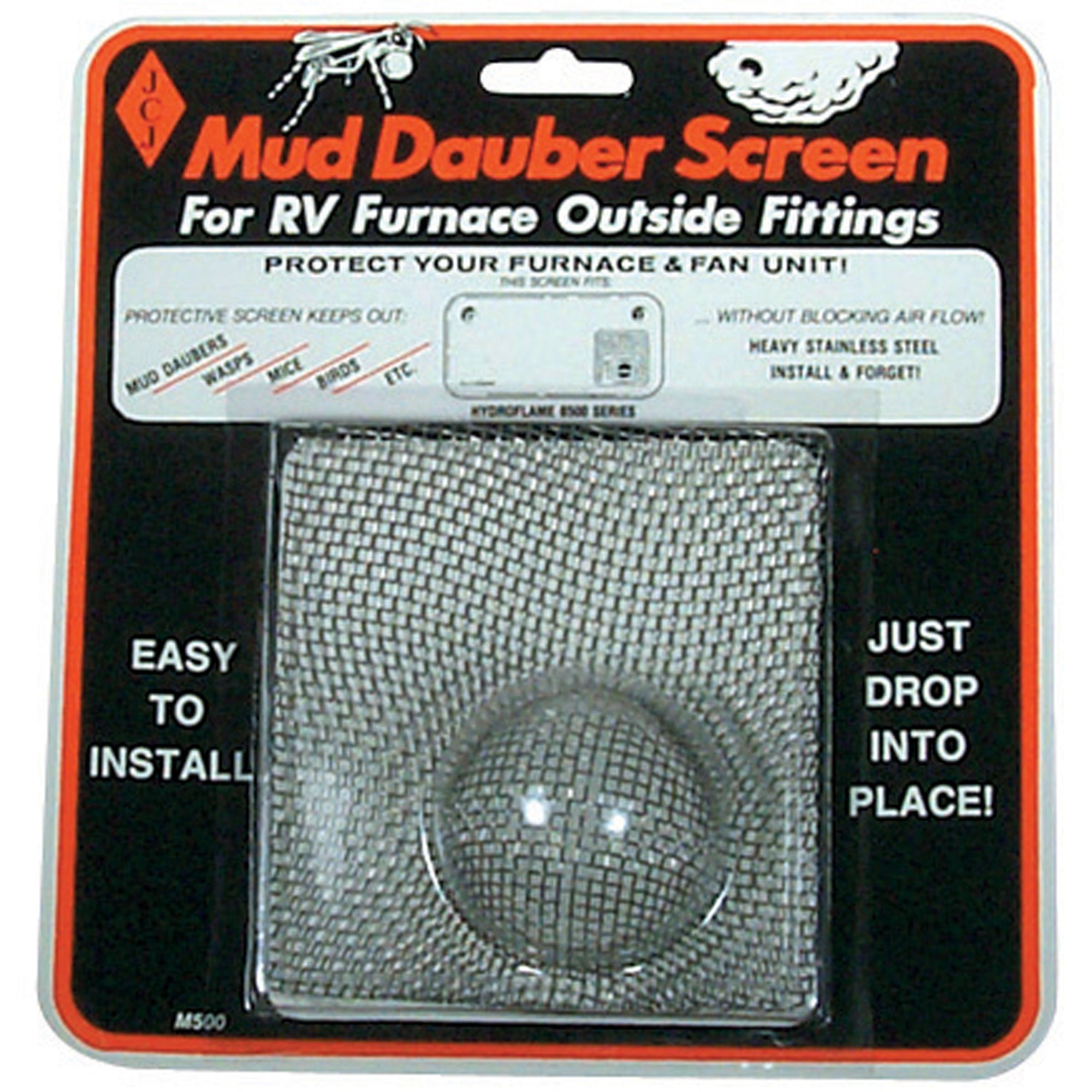 JCJ M-500 Mud Dauber Screens for RV Furnace and Fan Unit Outside Fittings - M500: For Hydroflame 8500 Series