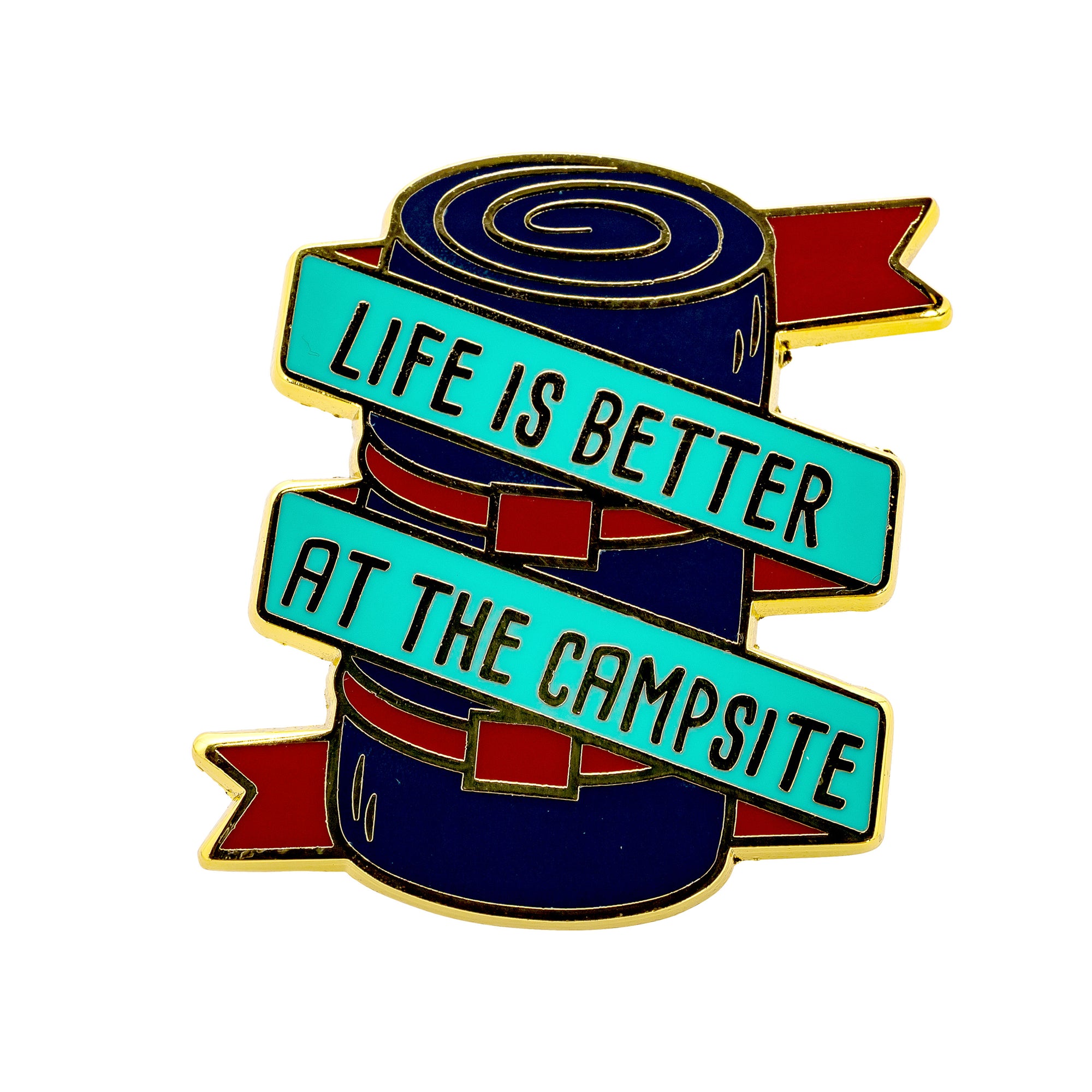 Camco 53264 "Life is Better at the Campsite" Enamel Pin - Sleeping Bag