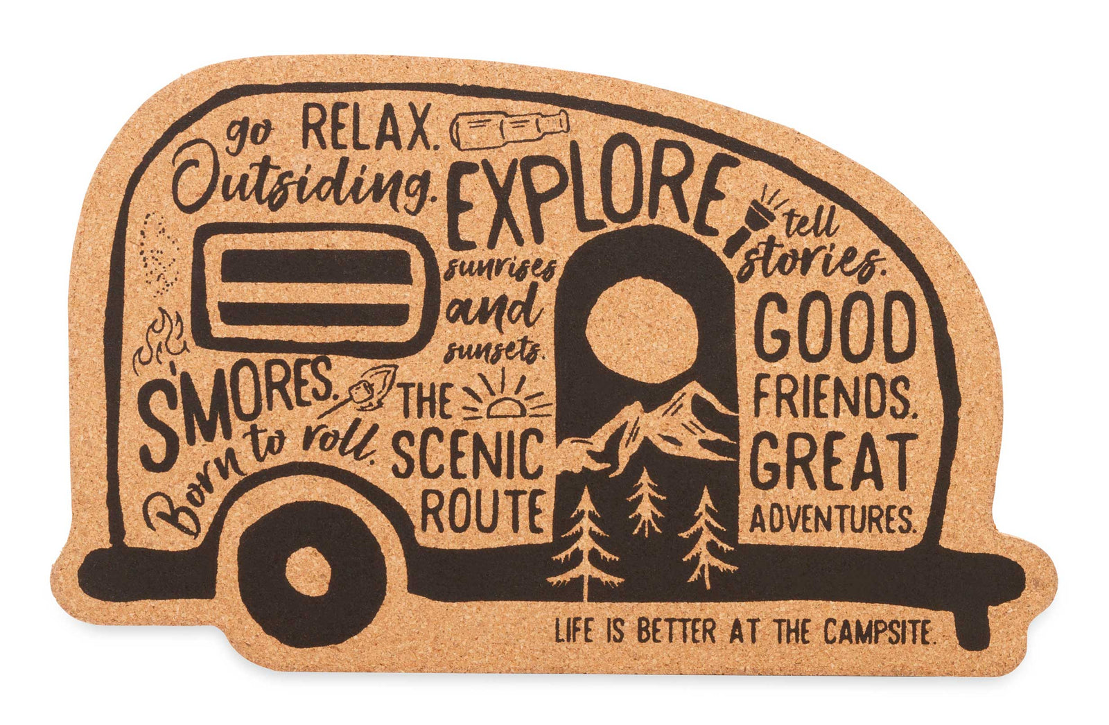 Camco 53386 LIBATC Cork Trivet - Graffiti Design