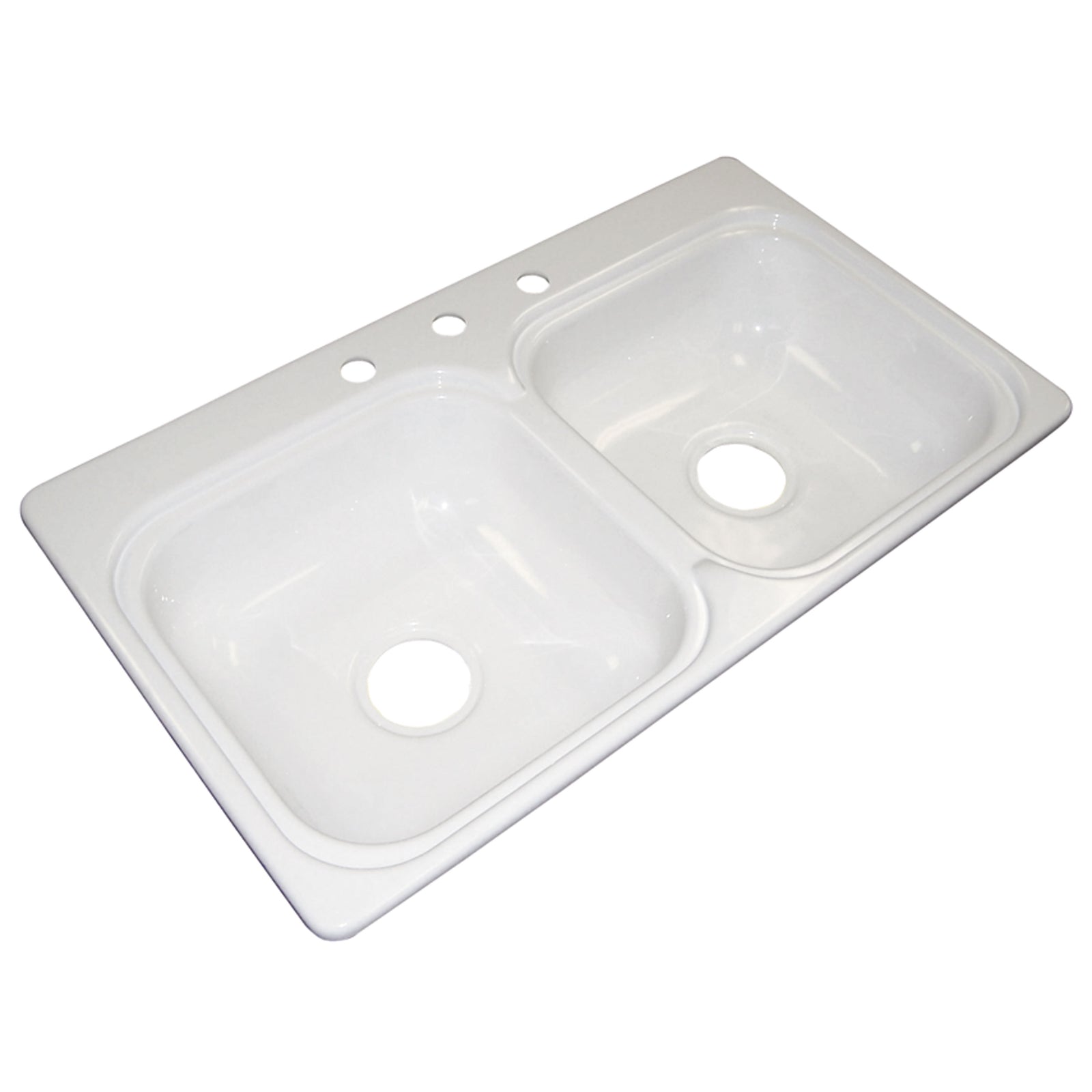 Better Bath W331973-SPK Acrylic Double Sink - Large, White