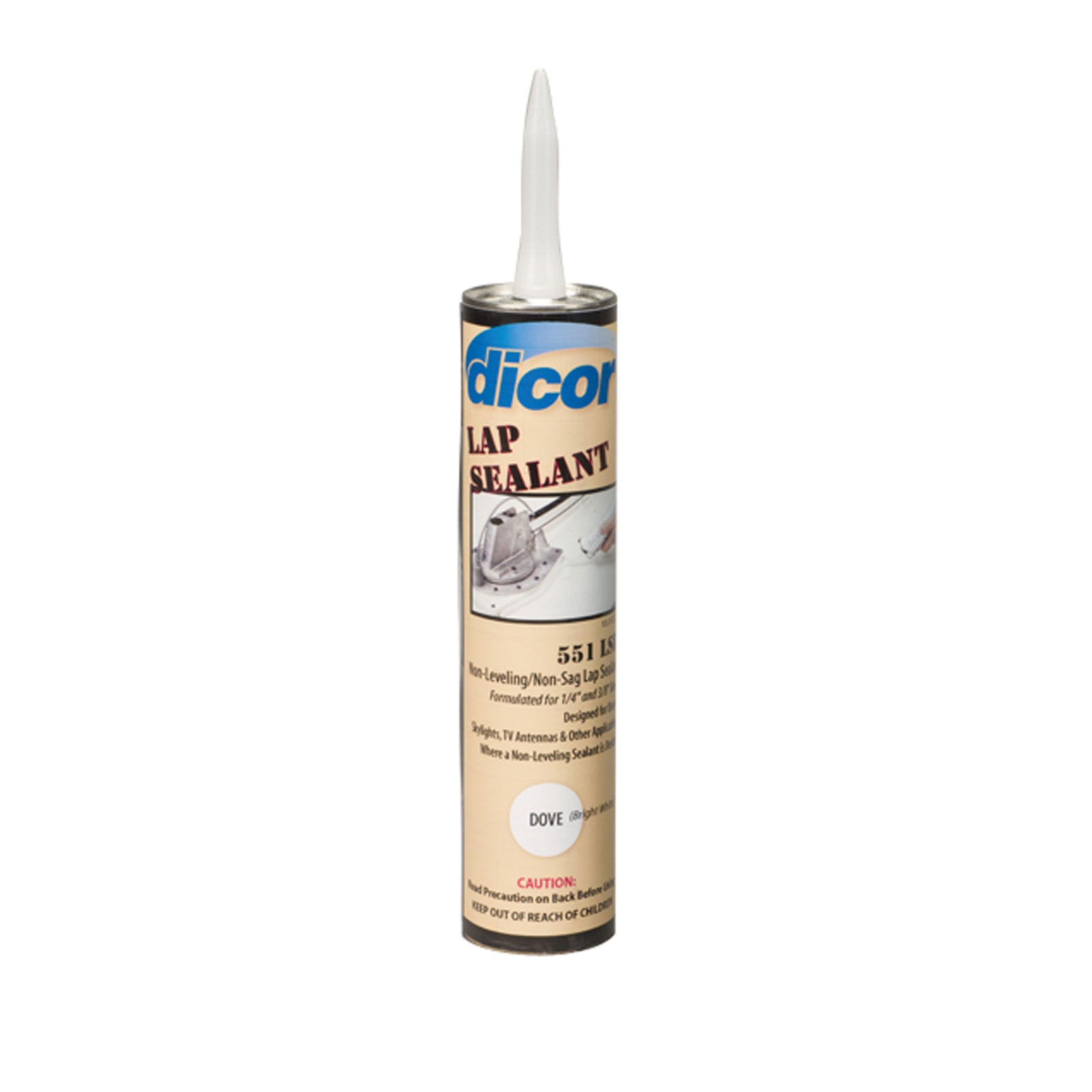 Dicor 551LSW-12 EPDM Non-Sag Lap Seal - 10.3 oz. Tube, White