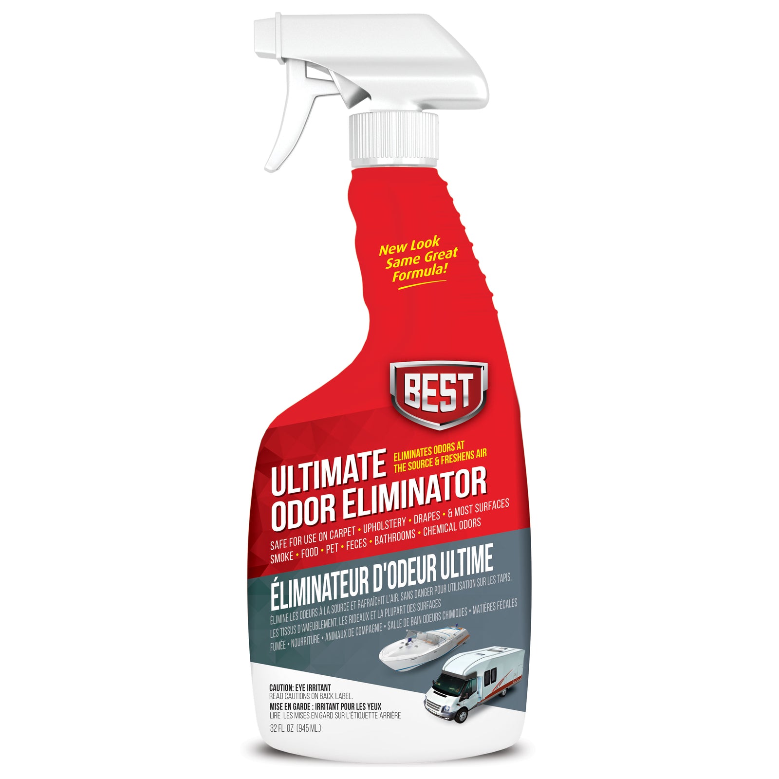 B.E.S.T. 80032 Odor Eliminator Spray – Neutralizes Pet, Smoke, Mildew & Musty Smells in RVs, Boats, Cars & Homes – Safe for Carpet, Upholstery & Fabric – 32 oz.