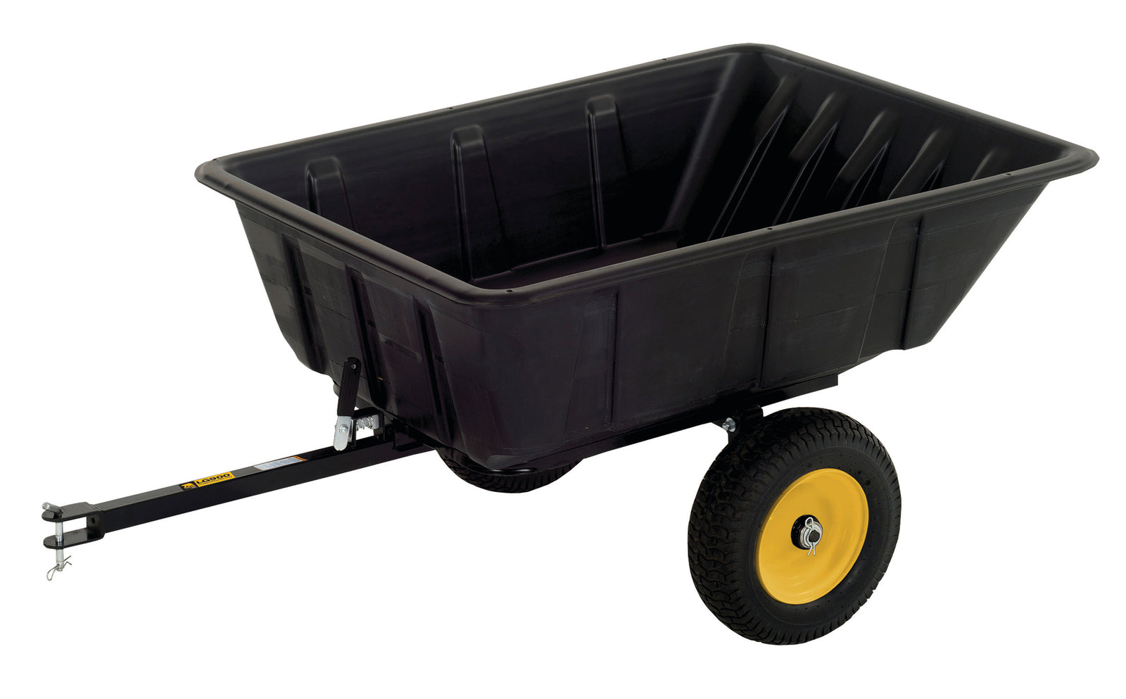 Polar Trailer 9542 Lawn and Garden 900 lb. 15 Cubic Foot Heavy Duty Lawn Trailer ATV LG900 and Rubber Wheels Hauling Outdoor - Black