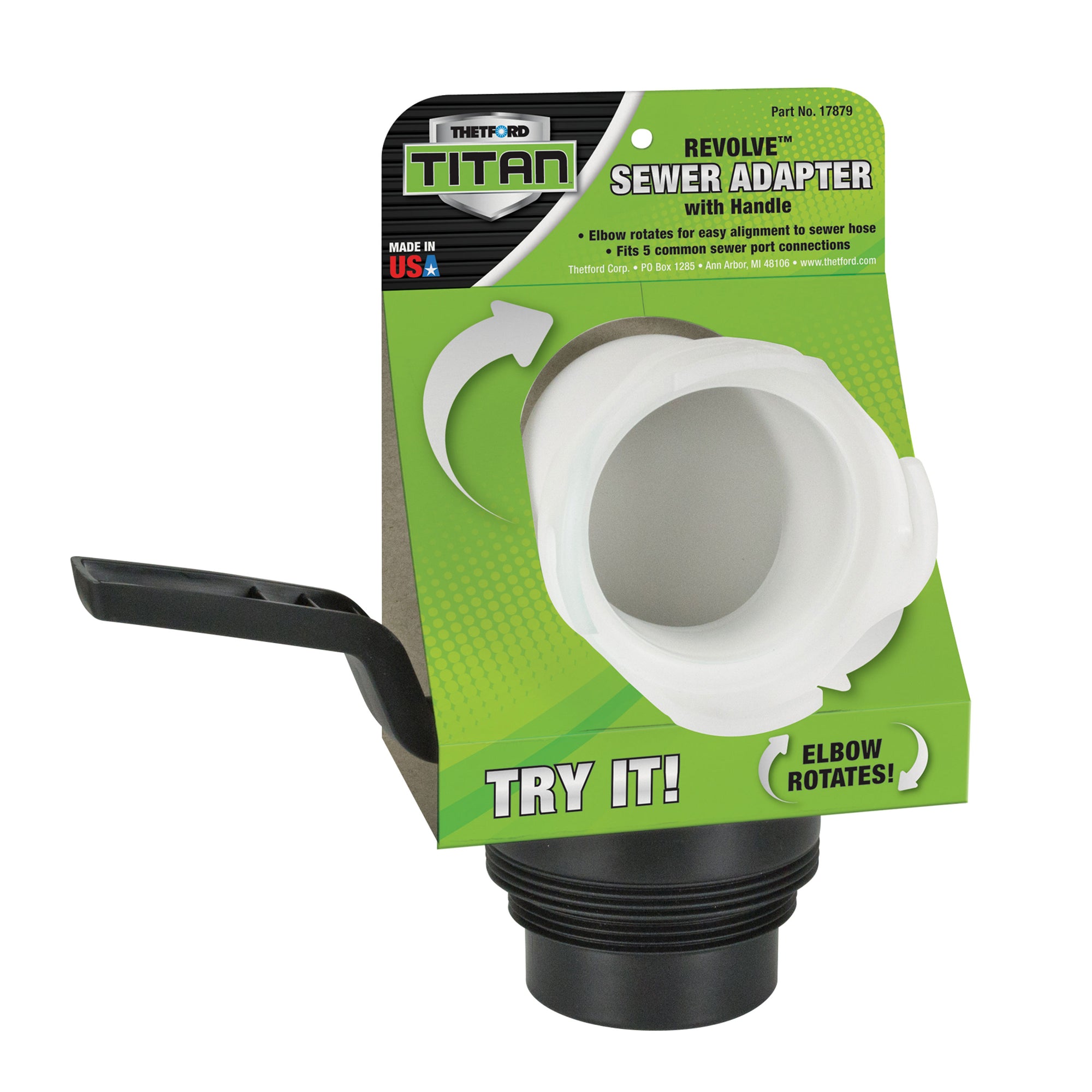 Thetford 17879 Titan Revolve Sewer Adapter with Handle