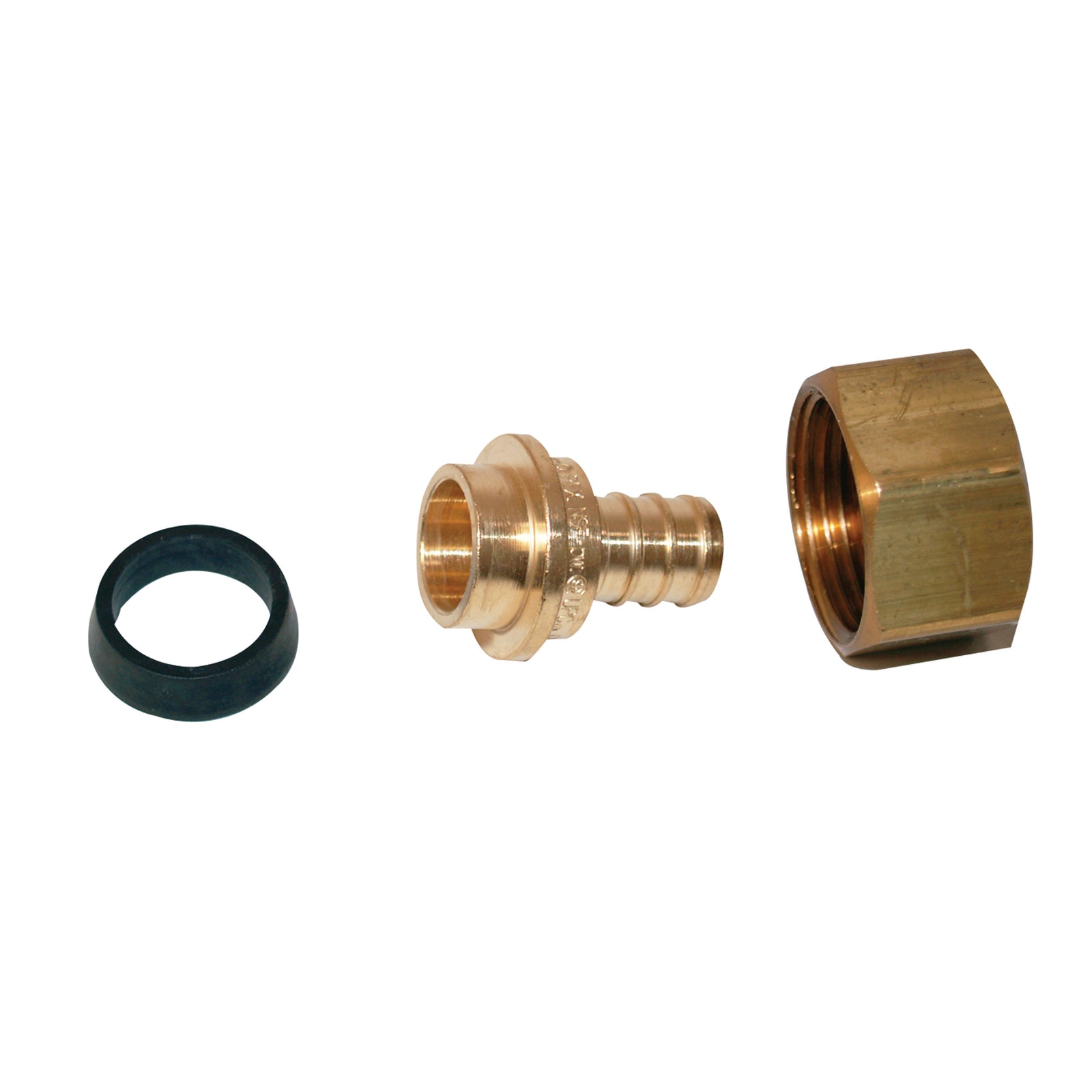 Flair-It 51196 Brass Swivel Adapter - 1/2" x 1/2" FPT SWV, Brass Nut
