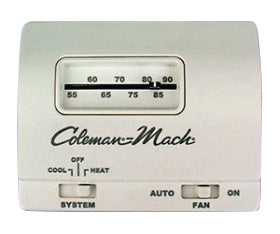 Coleman-Mach 70-6181 Wall-Mount Analog Thermostat 7330F3852 - Heat/Cool, Black