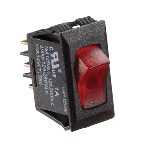 RV Designer S241 DC Rocker Switch 10 Amp - White/Red, Illuminated On/Off
