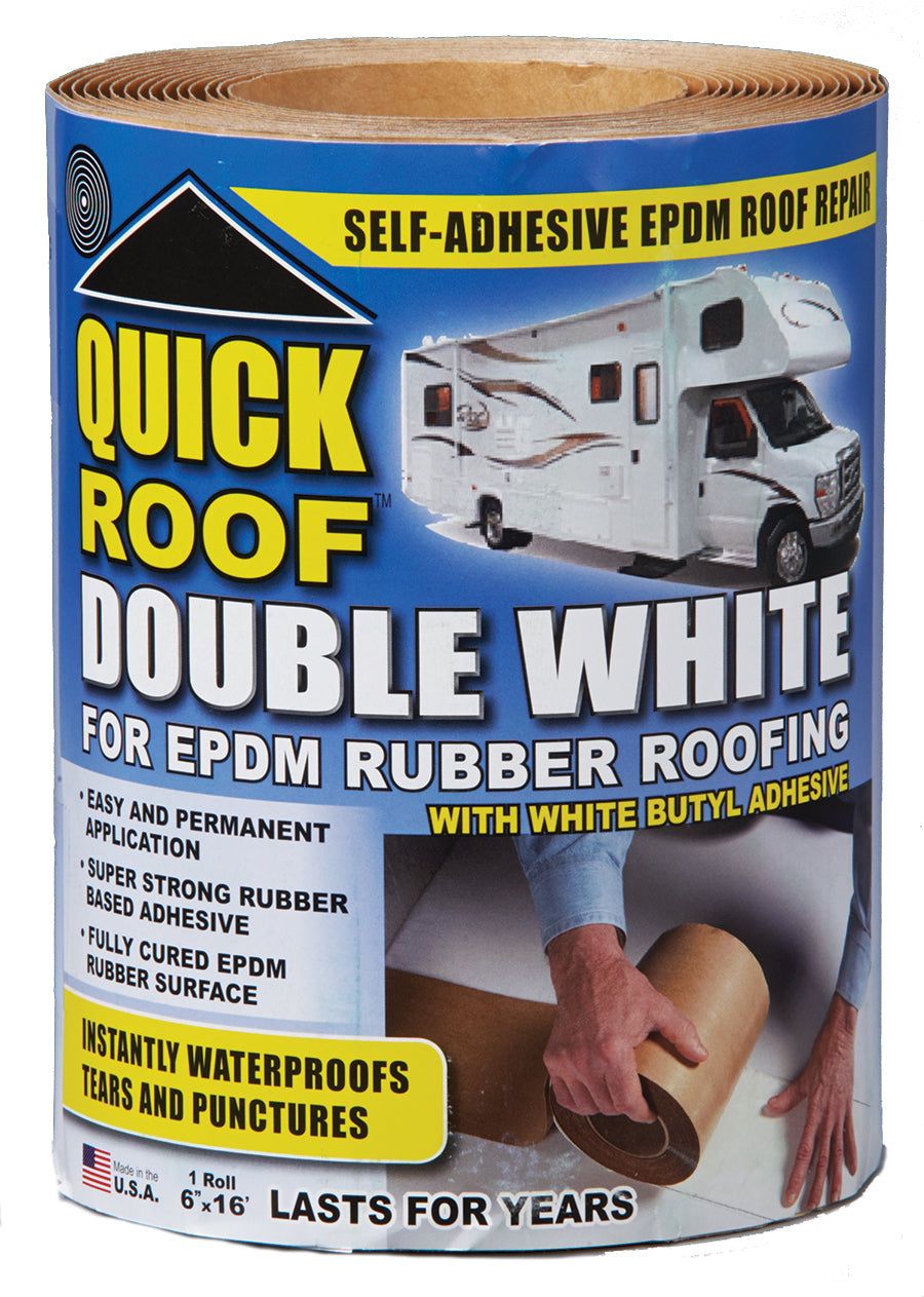 Cofair WRQR625 Quick Roof Double White for EPDM Rubber Roofing - 6" x 25'