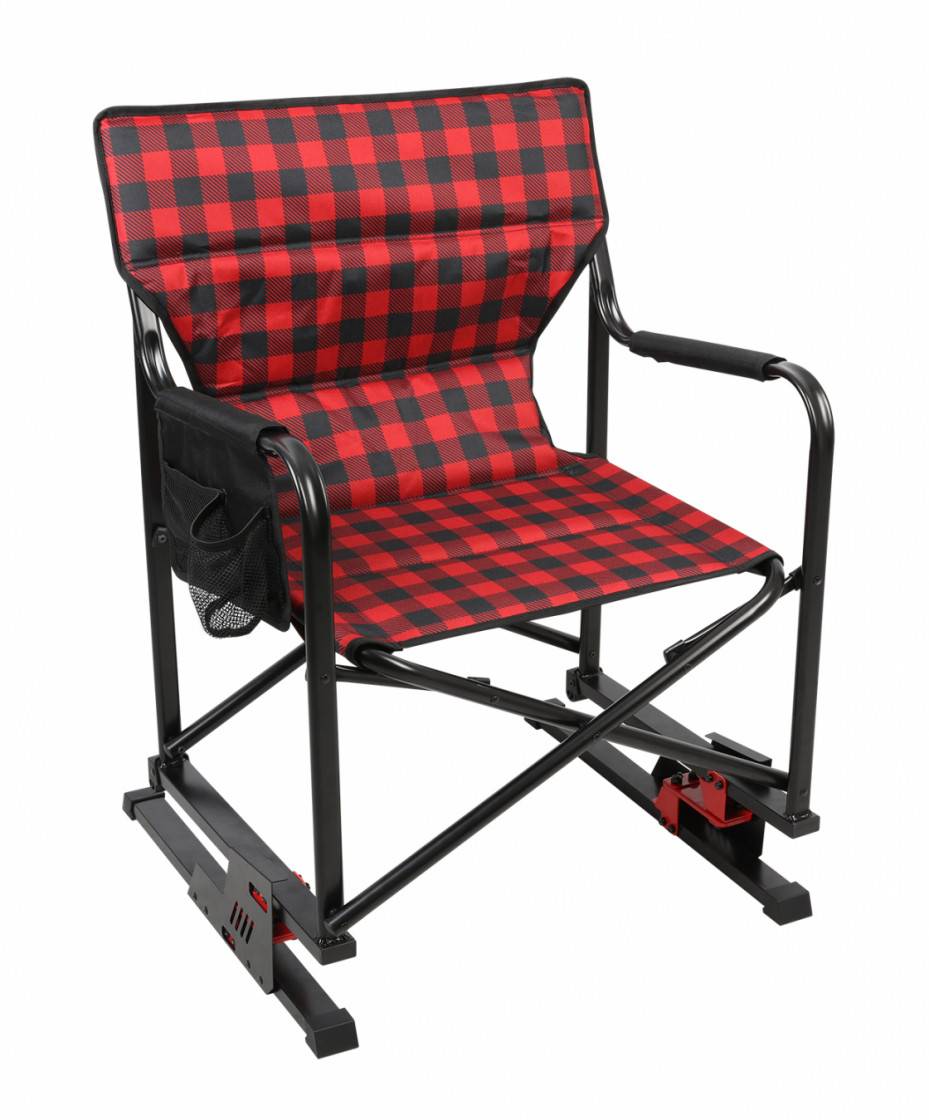 Kuma 886-KM-SBCQF-RB Spring Bear Quad Fold Chair - Red/Black