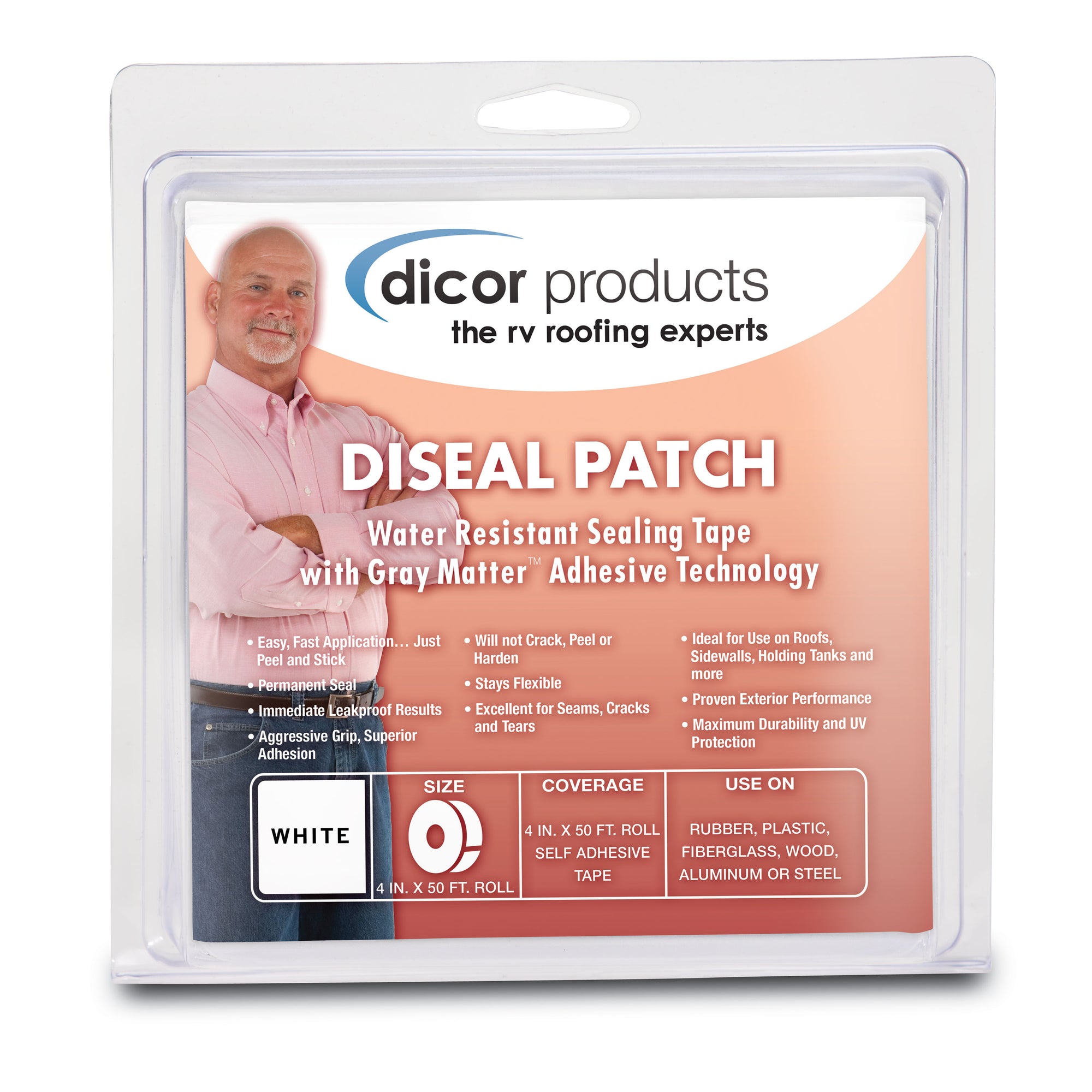 Dicor Corporation 522TPO-450-1C Diseal Sealing Tape - White, 4" x 50'