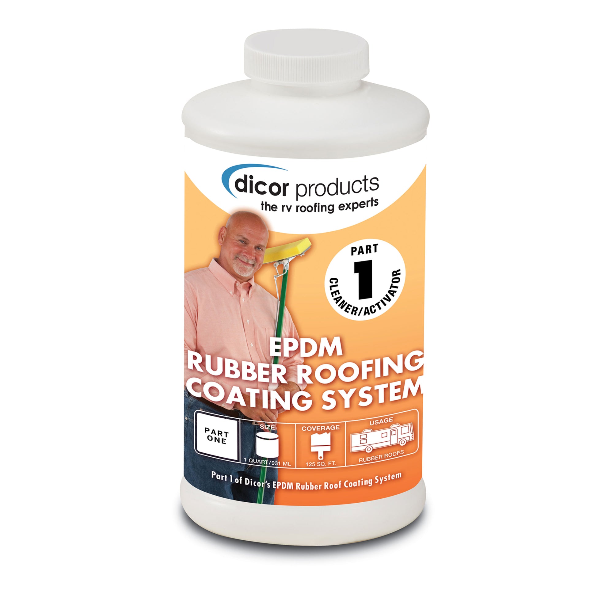 Dicor RP-CRP-Q EPDM Rubber Roof Cleaner/Activator Part 1 - White, 32 Oz.