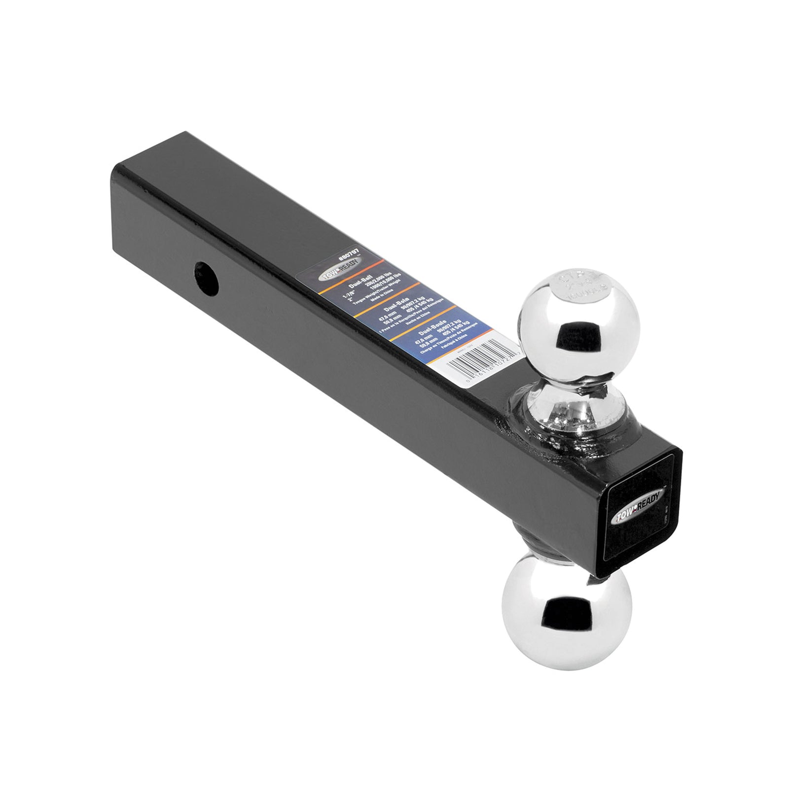 Reese 80797 Dual-Ball Trailer Hitch Ball Mount - 1-7/8" and 2"