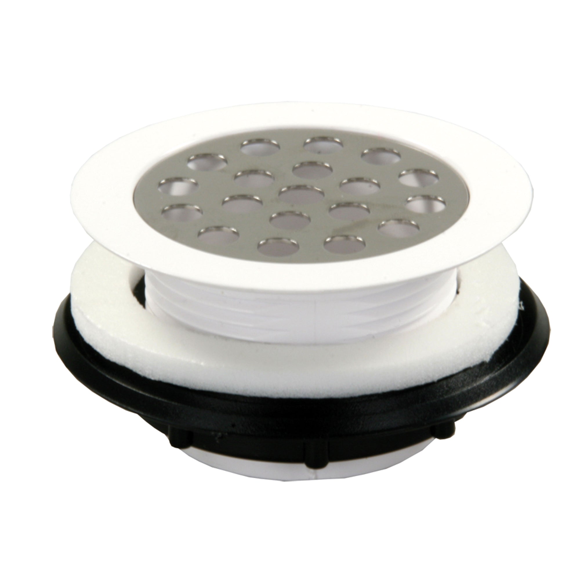 JR Products 95155 Shower Strainer with Grid - White