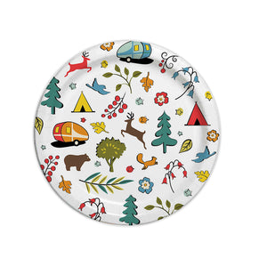 Camp Casual CC-007W10 Into the Woods Eco-Friendly Paper Plates - 10-1/16" Diameter, Pack of 24