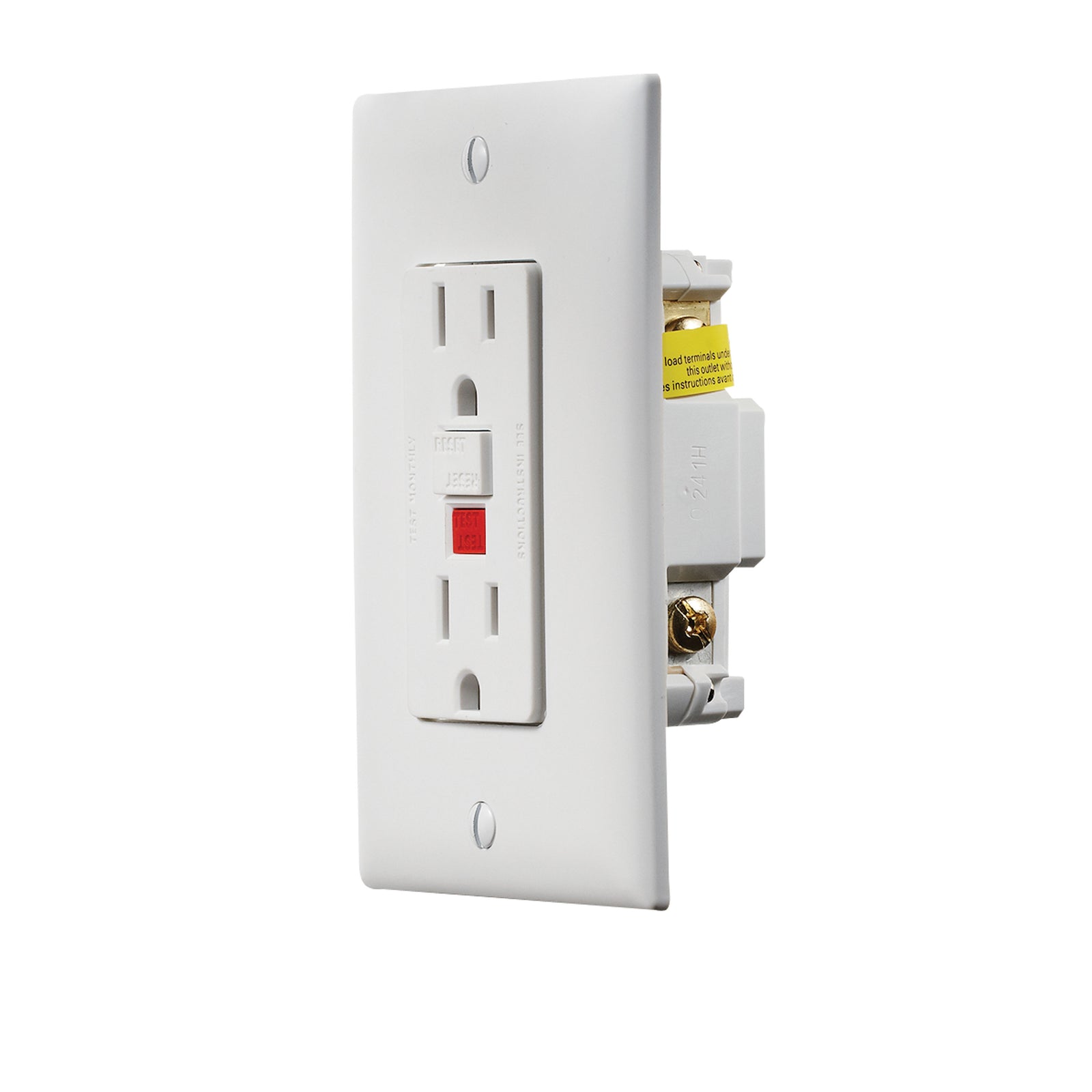 RV Designer S801 Dual AC GFCI Outlet with Cover-Plate - White