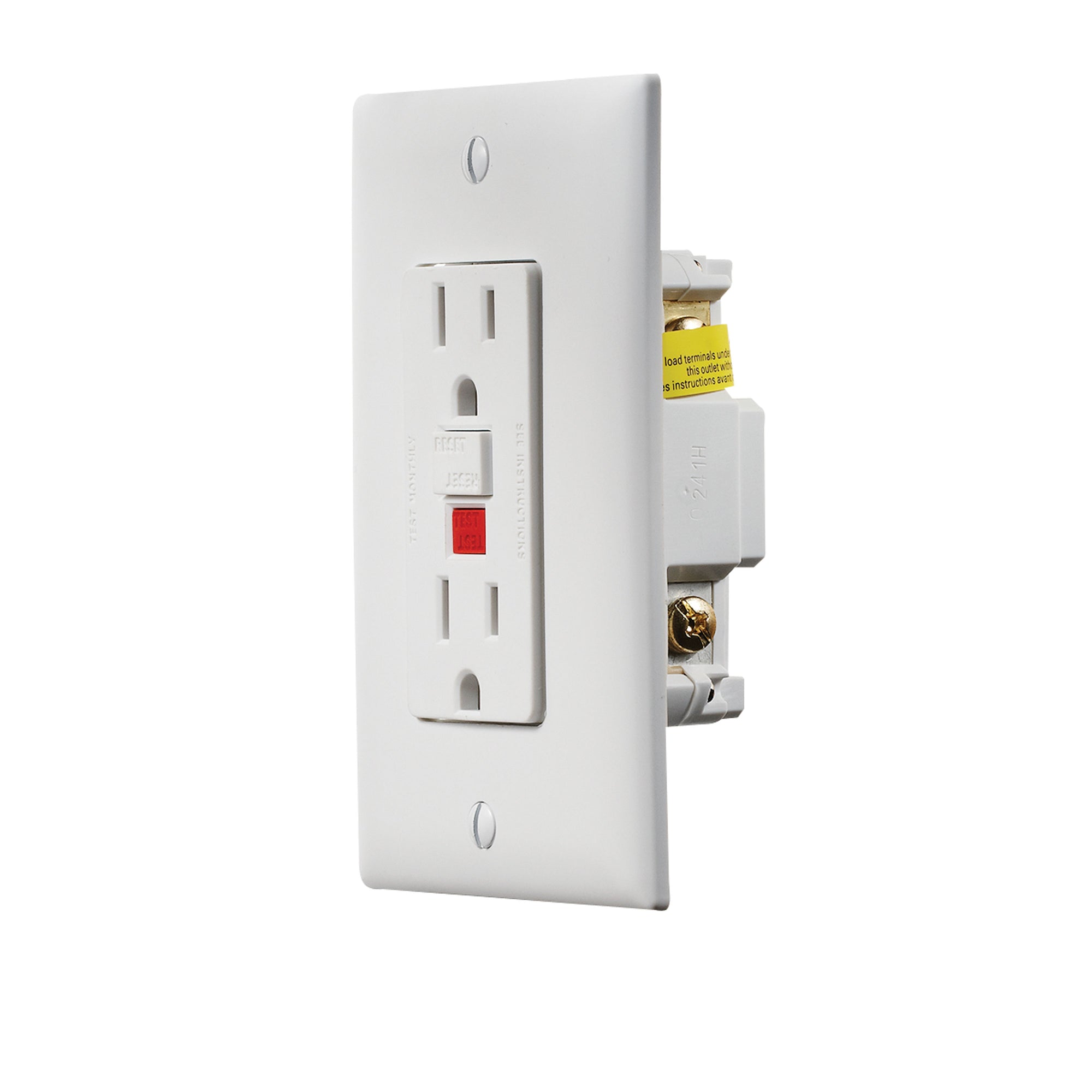 RV Designer S801 Dual AC GFCI Outlet with Cover-Plate - White