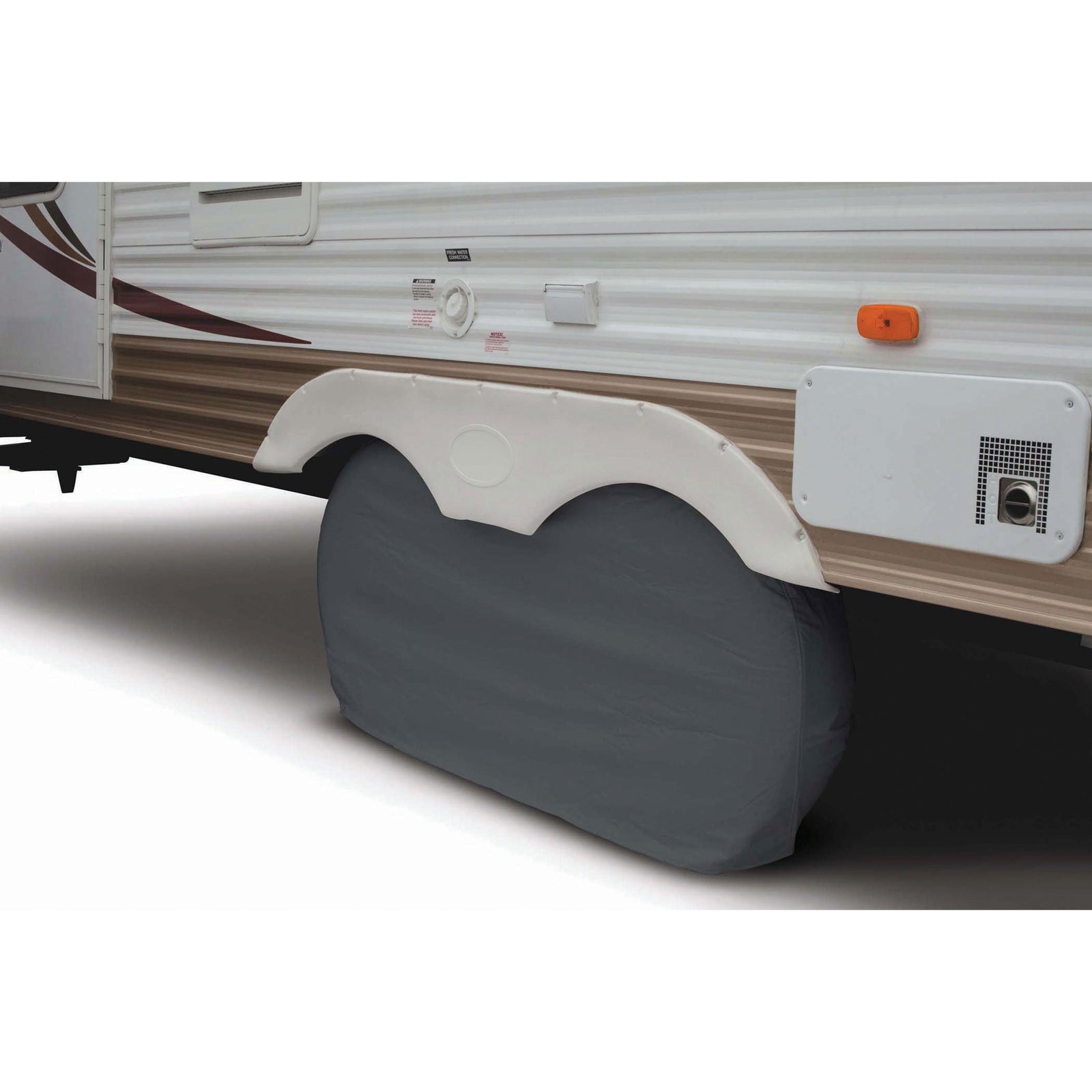 Classic Accessories 80-211-052801-00 XL Dual Axle Wheel Cover - Fits 30" to 33", White