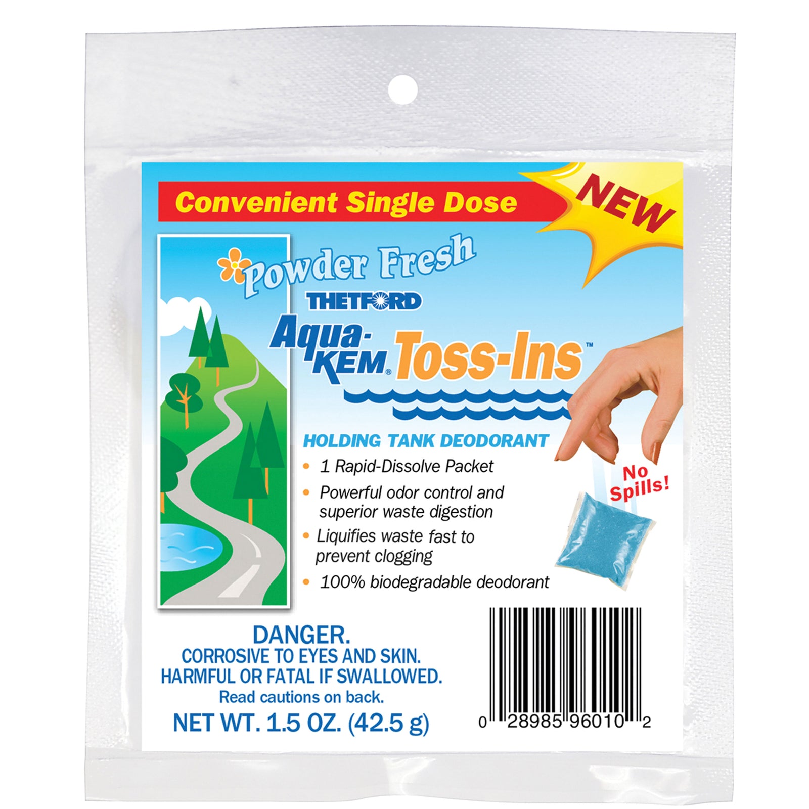 Thetford 96047 Aqua-Kem Toss-Ins, Powder Fresh - 100 Ct Bulk Singles