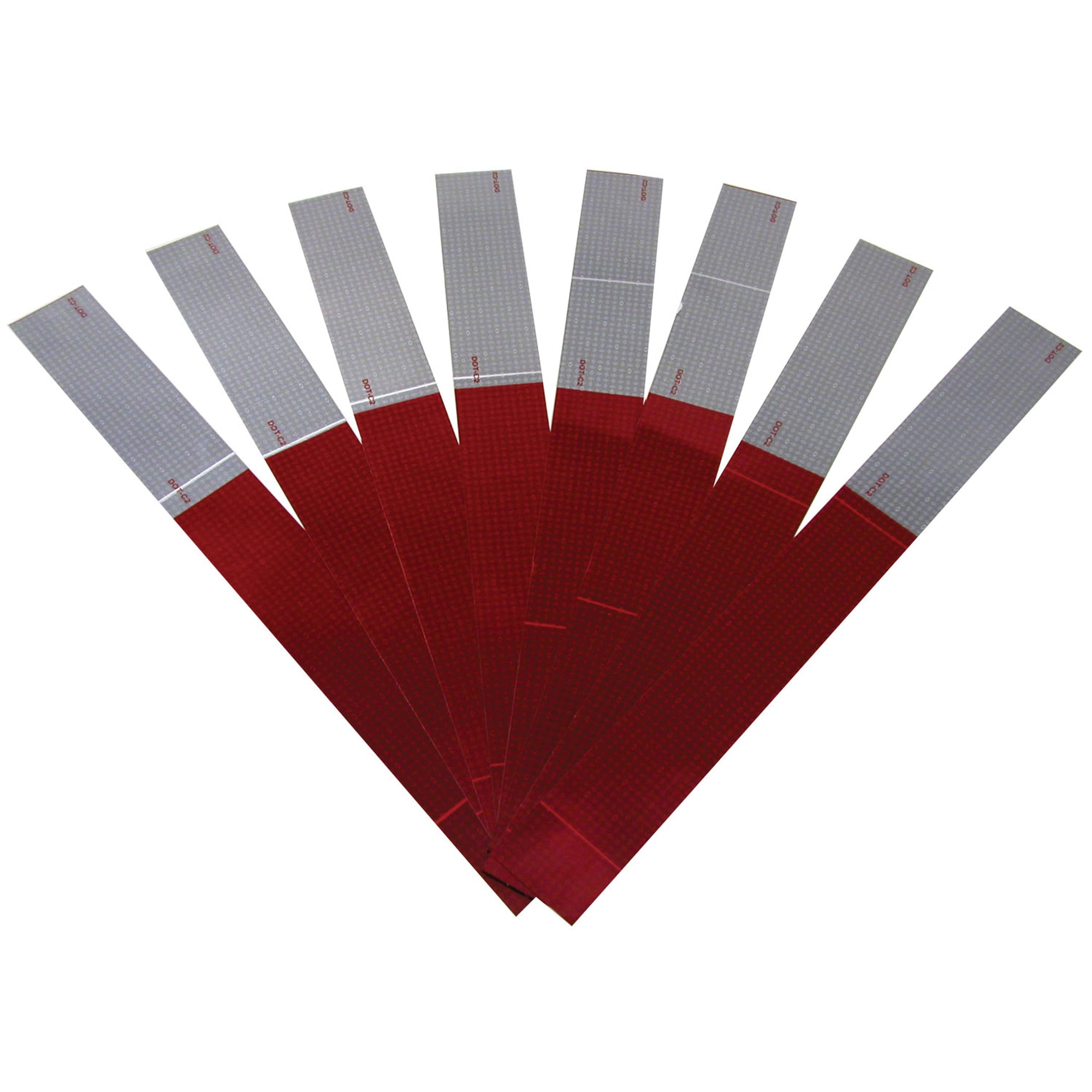Peterson 465K Reflective Marking Tape Strip - 2" Red/White 8-Strip Kit