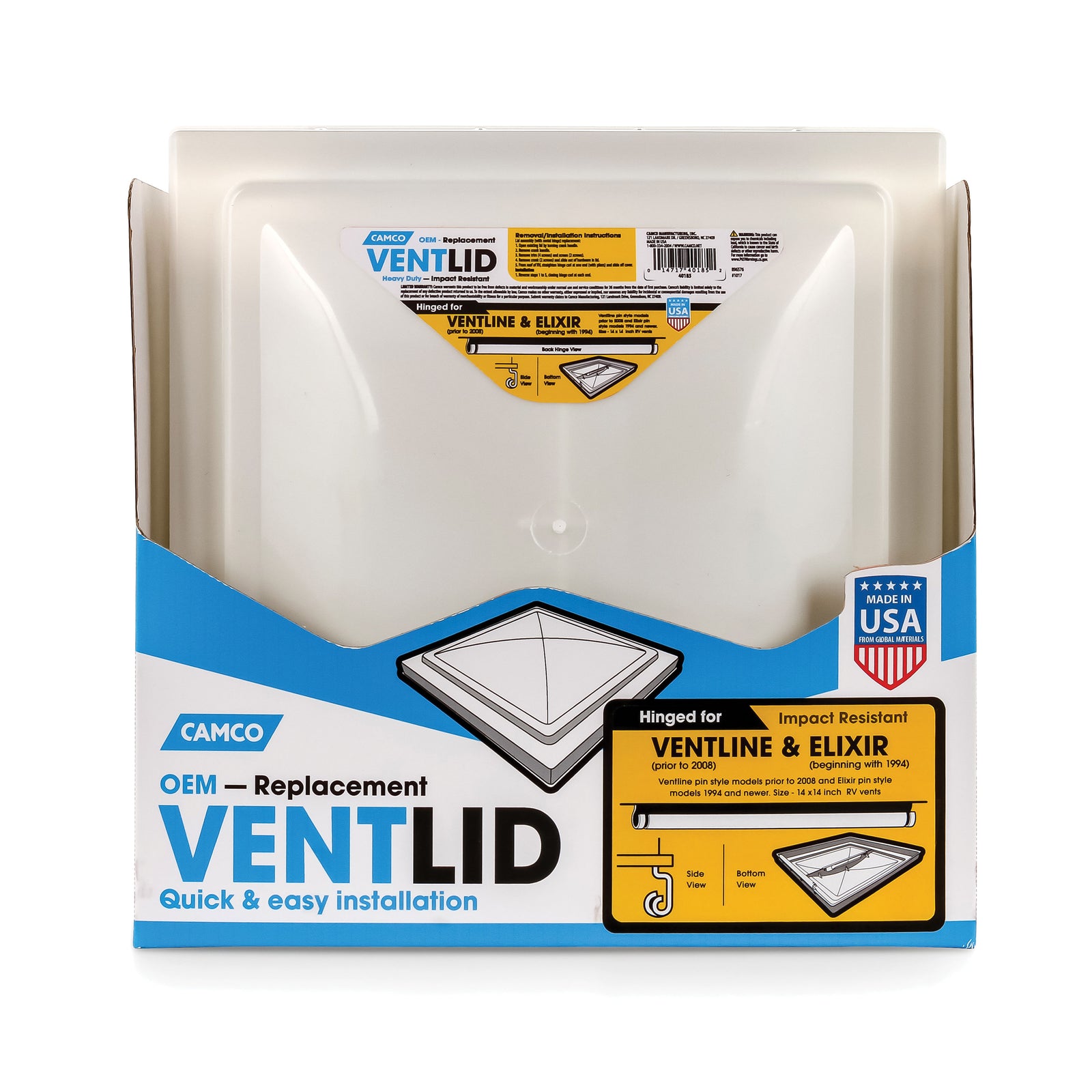 Camco 40185 Vent Lid, Ventline & New Elixir