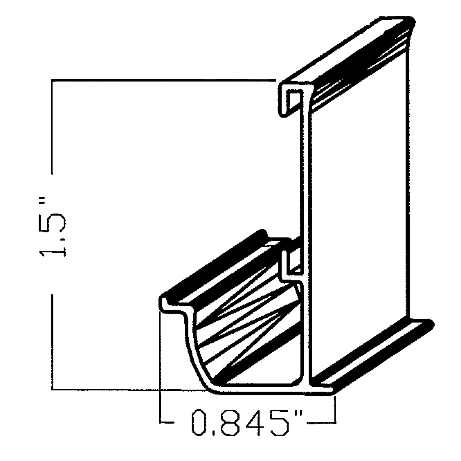 Patrick Metals 164100 Large Insert Drip Rail, Each - 20', Polar White