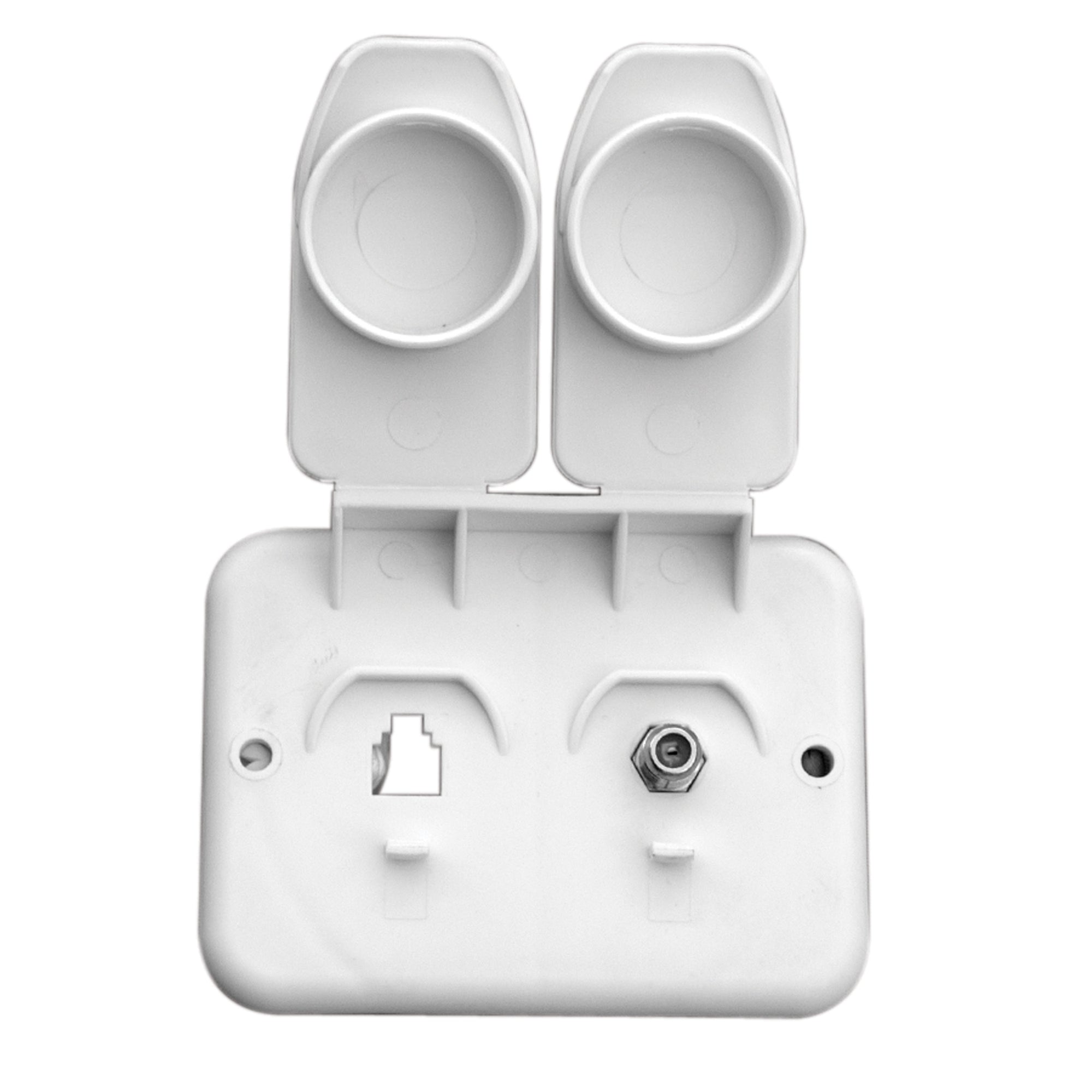 Prime Products 08-6214 Compact TV/Phone Receptacle - White