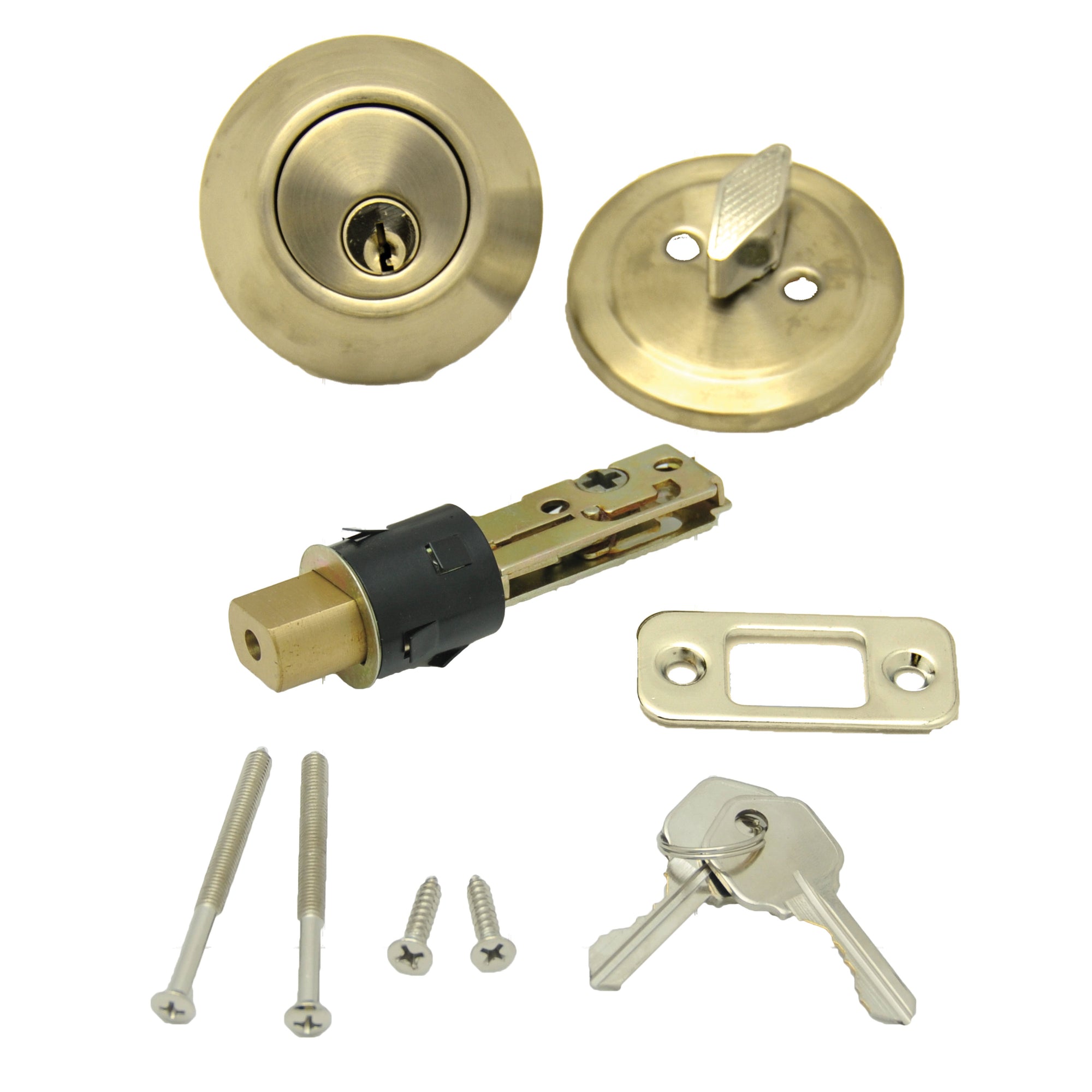 AP Products 013-222 Dead Bolt Lock Set, 1" Throw - Polished Brass