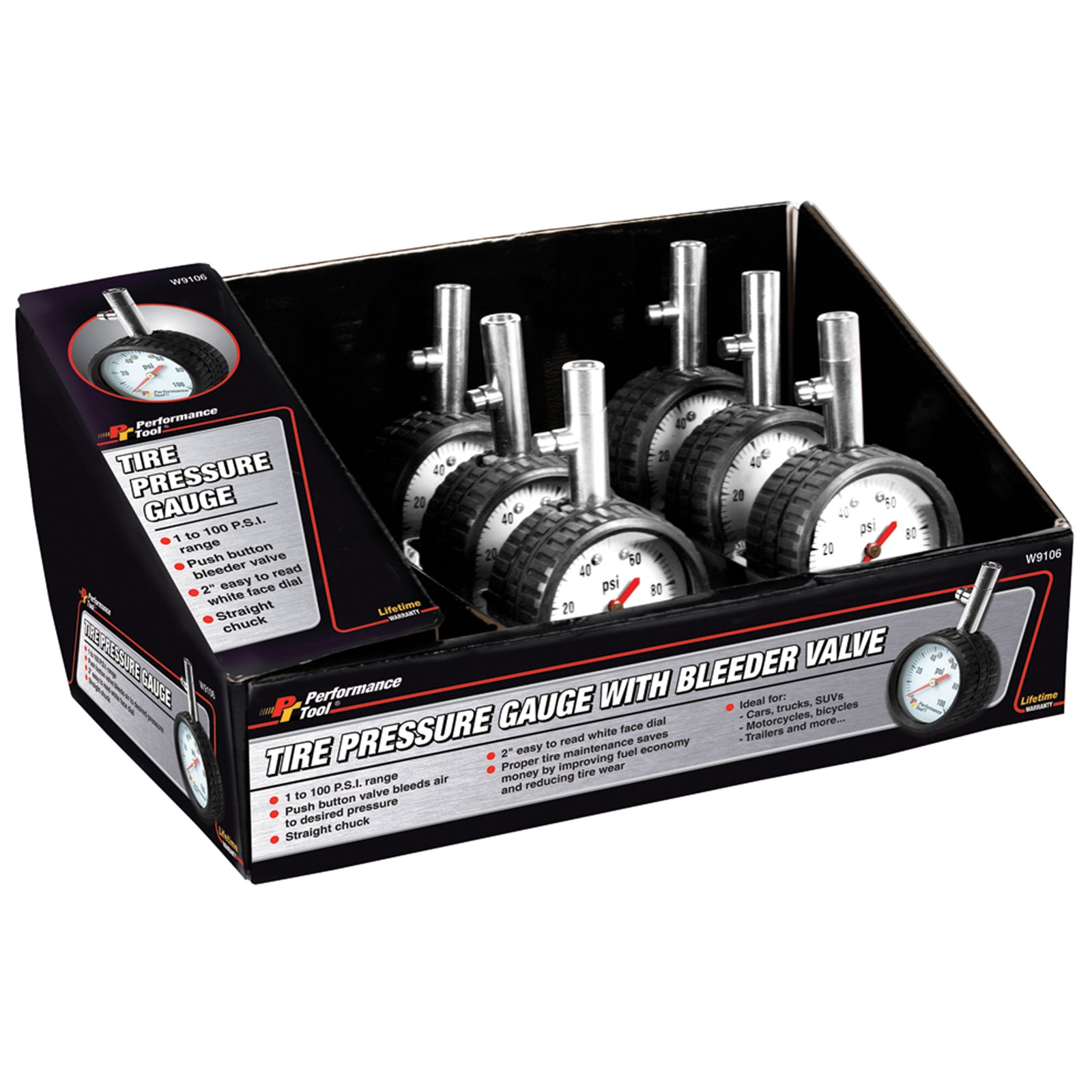 Performance Tool Dial Tire Pressure Gauge